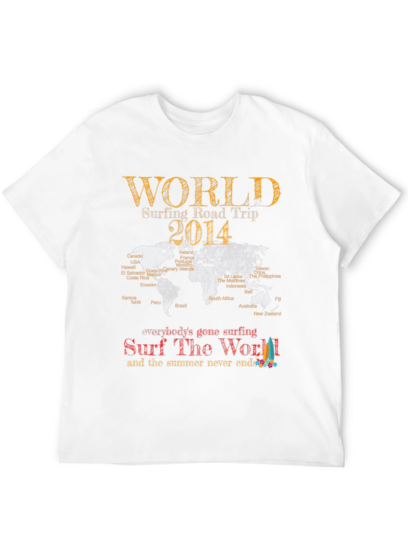 World Surfing Road Trip 2014 Black T-Shirt