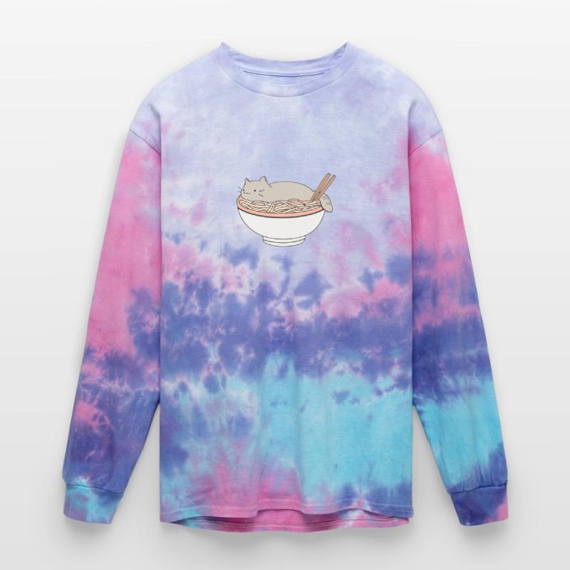 Whimsical Cat Napping in Ramen Bowl