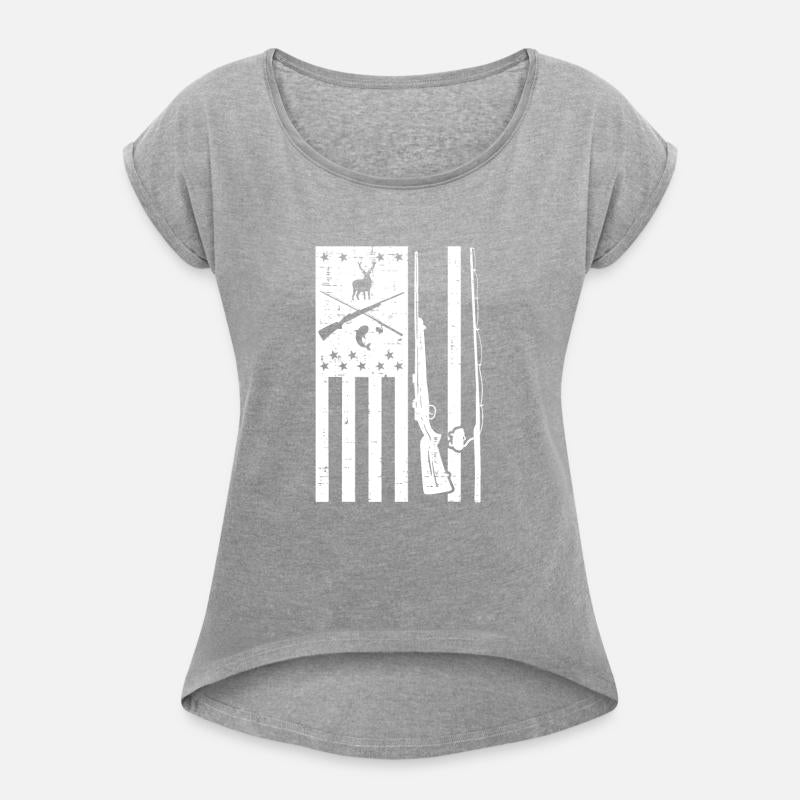 White US Flag Rifle Fishing Rod Fish Deer Hunting