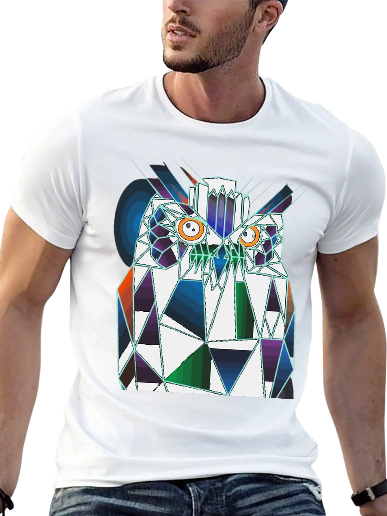Geometric Owl T-Shirt - Modern Graphic Tee