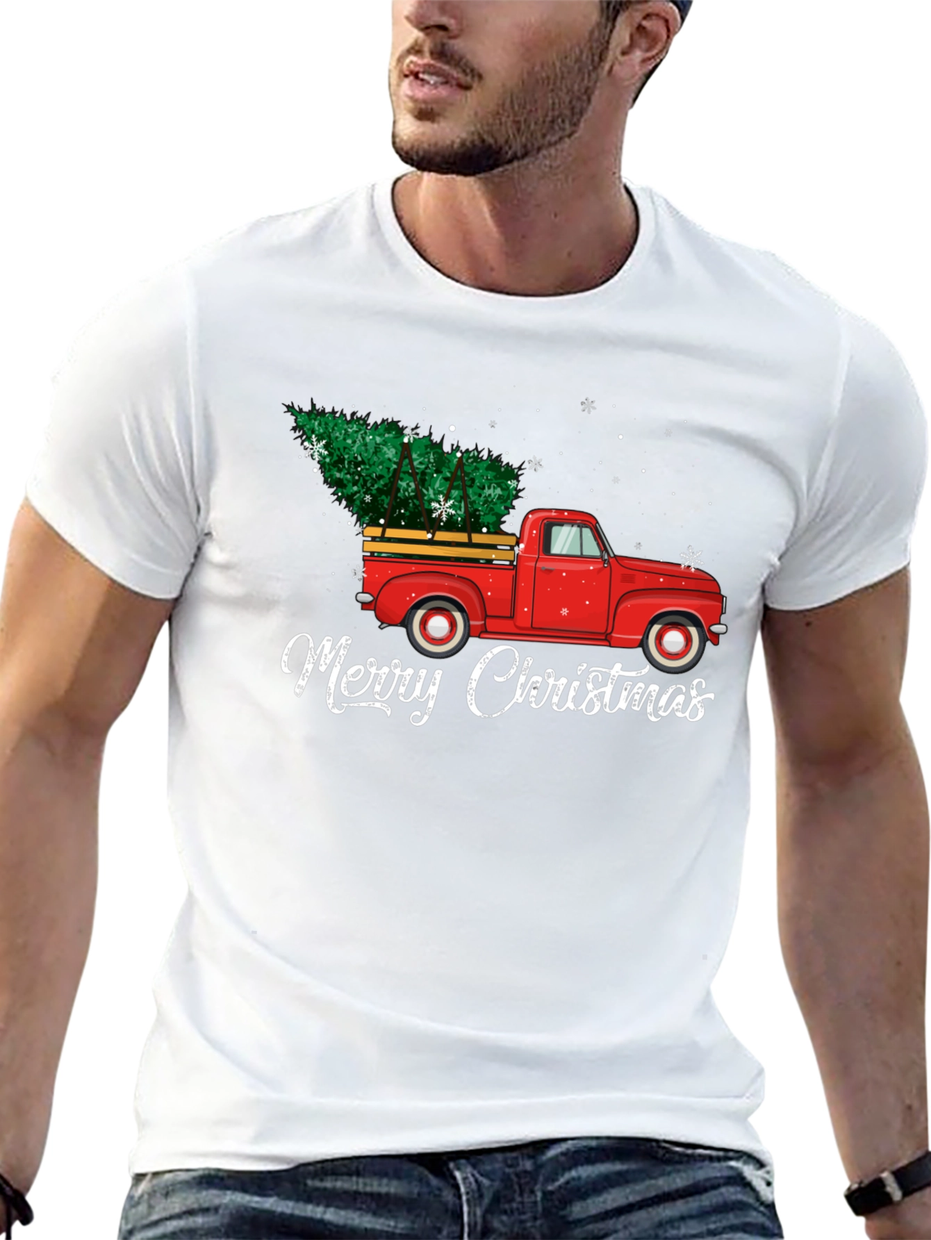 Merry Christmas Truck Graphic Tee