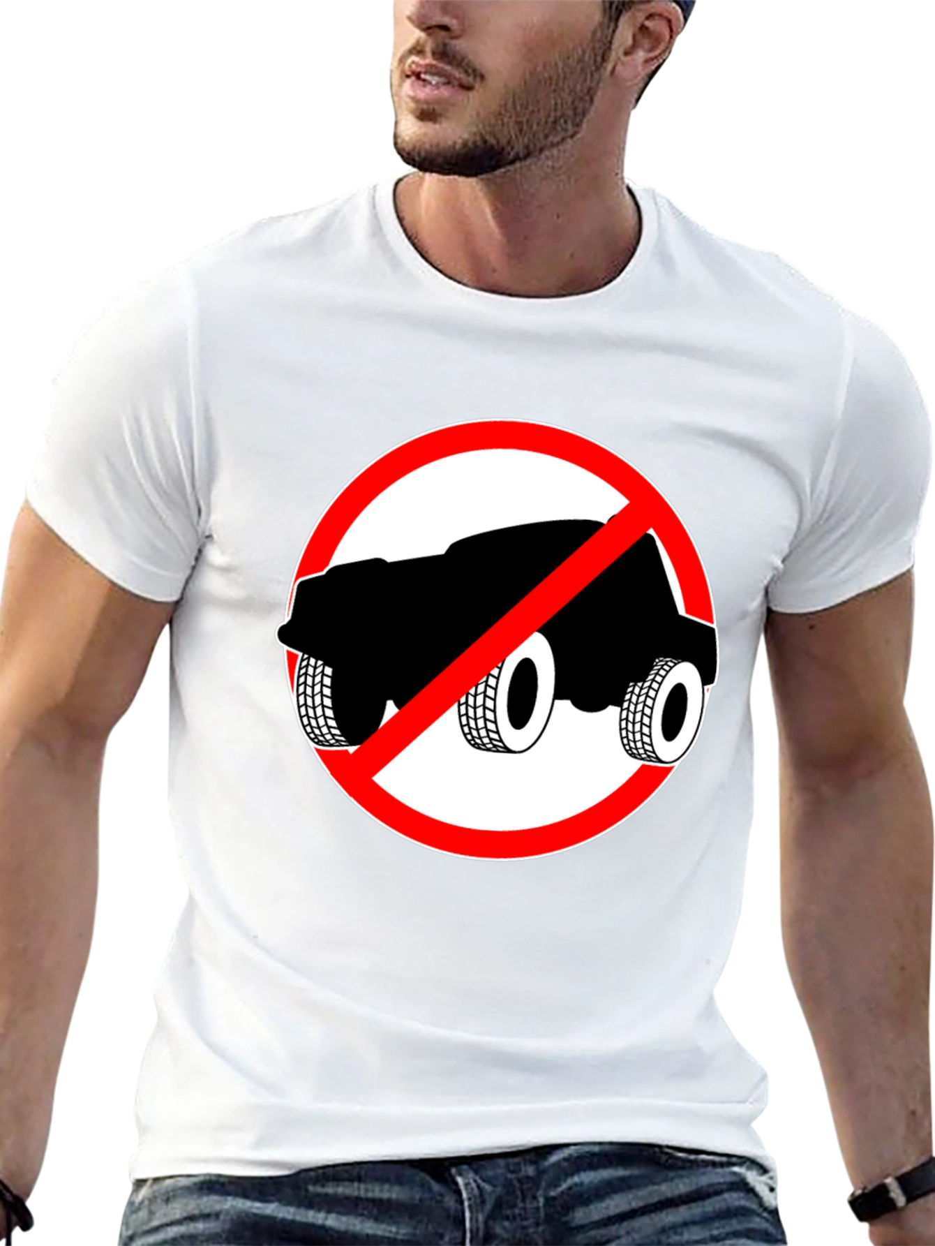 No Cars Allowed Black T-Shirt