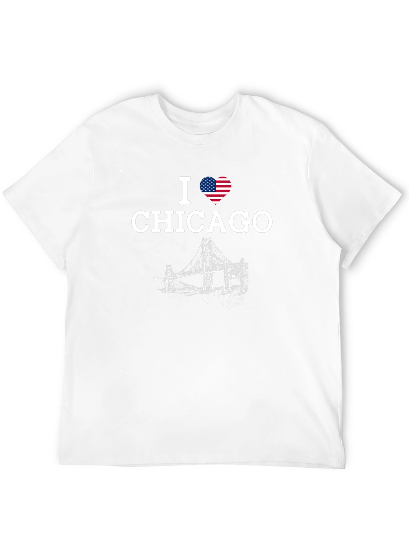 I Heart Chicago T-Shirt with Bridge Design