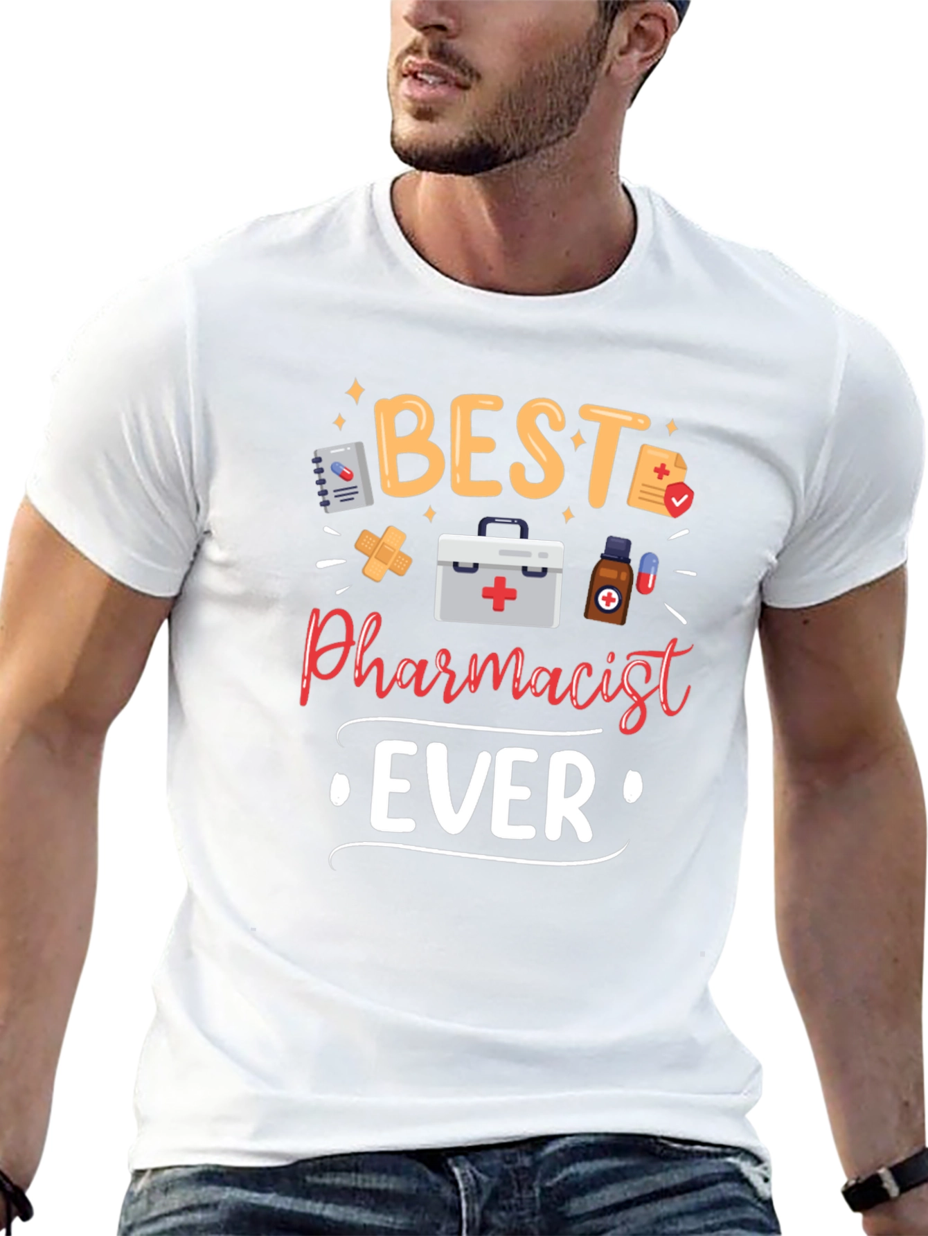 Best Pharmacist Ever Graphic Tee - Black