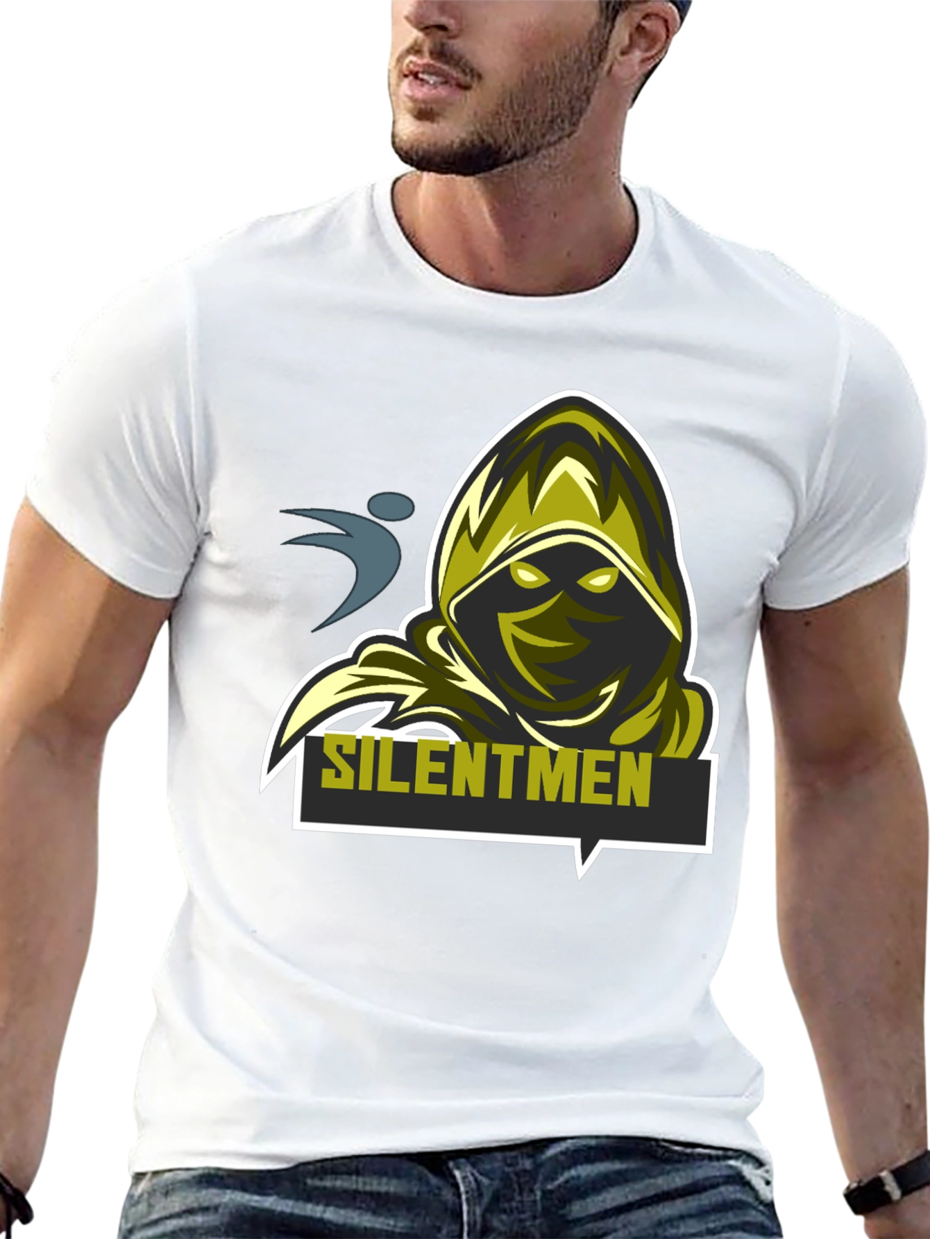 Silentmen Graphic Black T-Shirt - Gamer Style