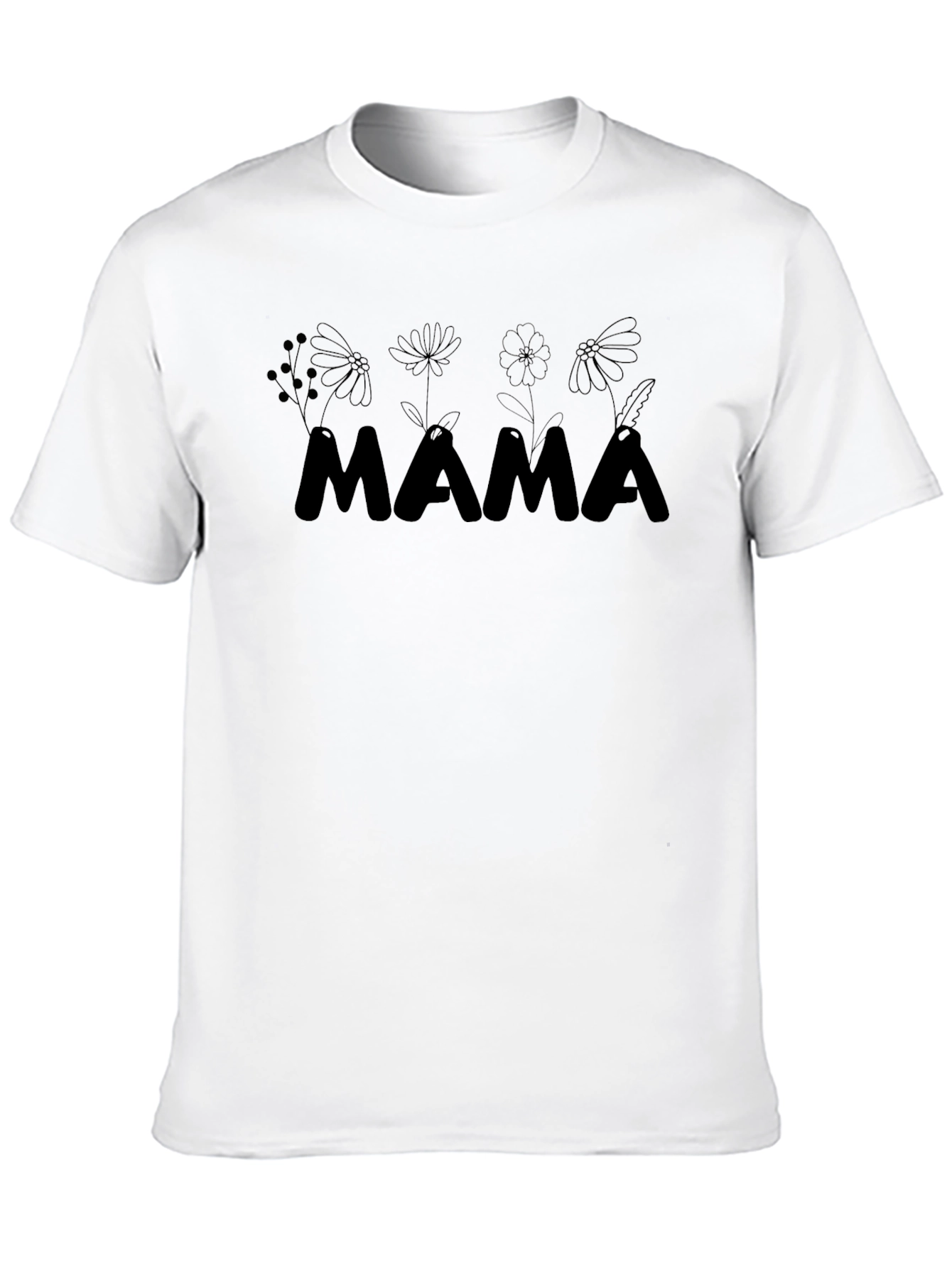 Mama Floral Graphic Black T-Shirt