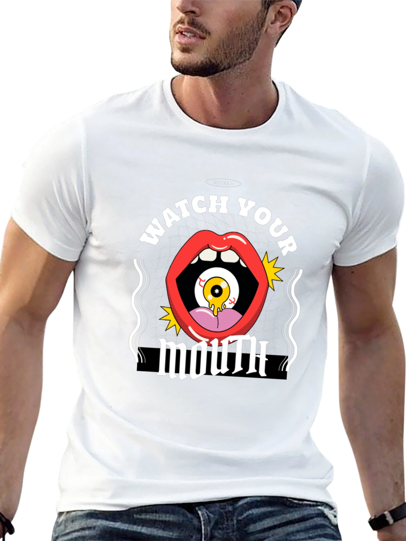 Watch Your Mouth Graphic Tee - Novelty T-Shirt