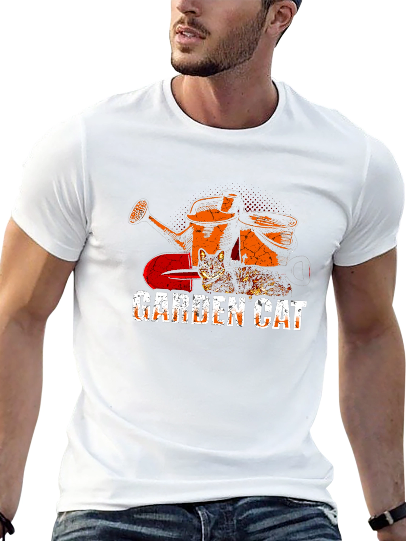 Garden Cat Graphic Tee - Gardening with Cats