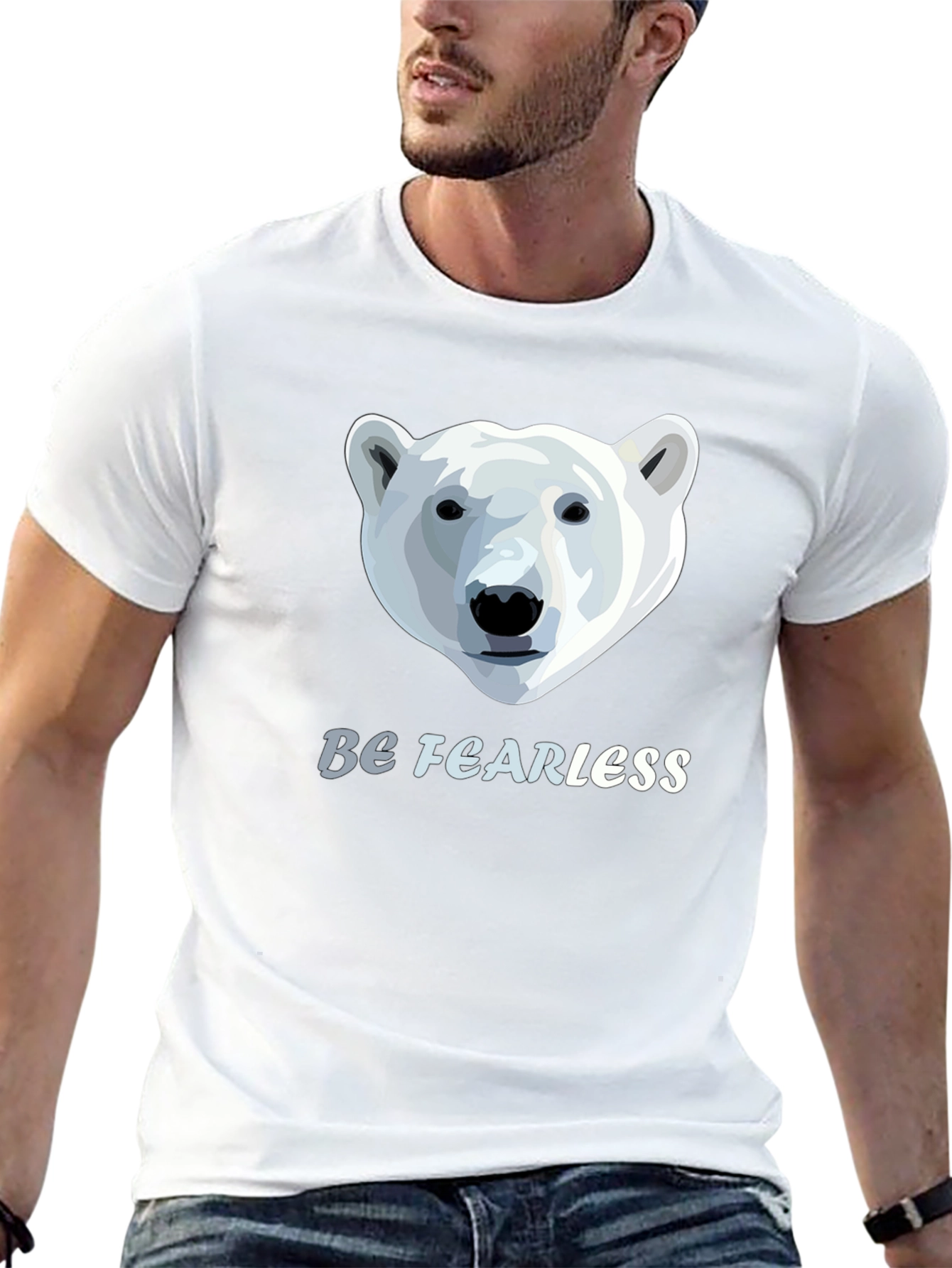 Be Fearless Polar Bear Graphic T-Shirt