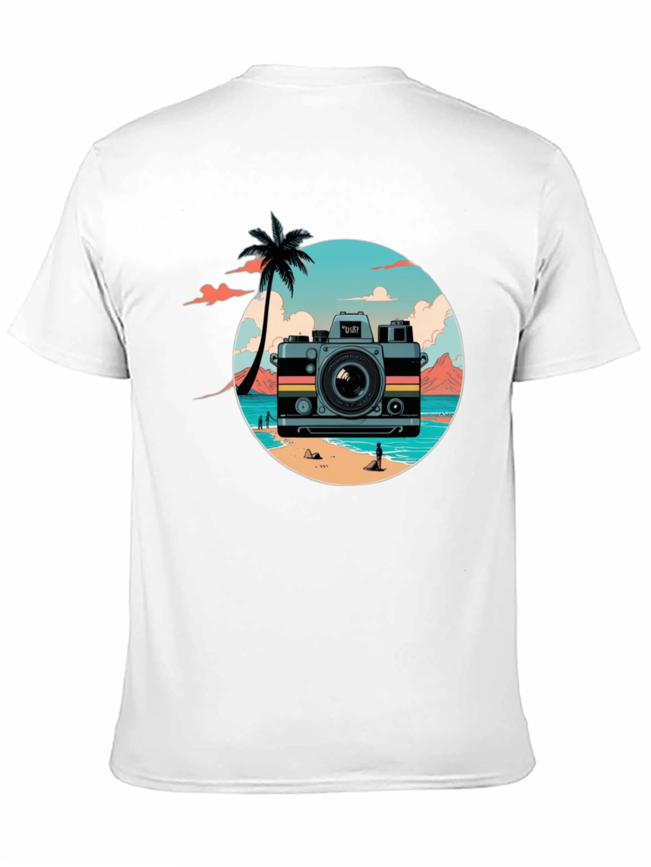 Retro Camera Beach T-Shirt - Summer Vibes