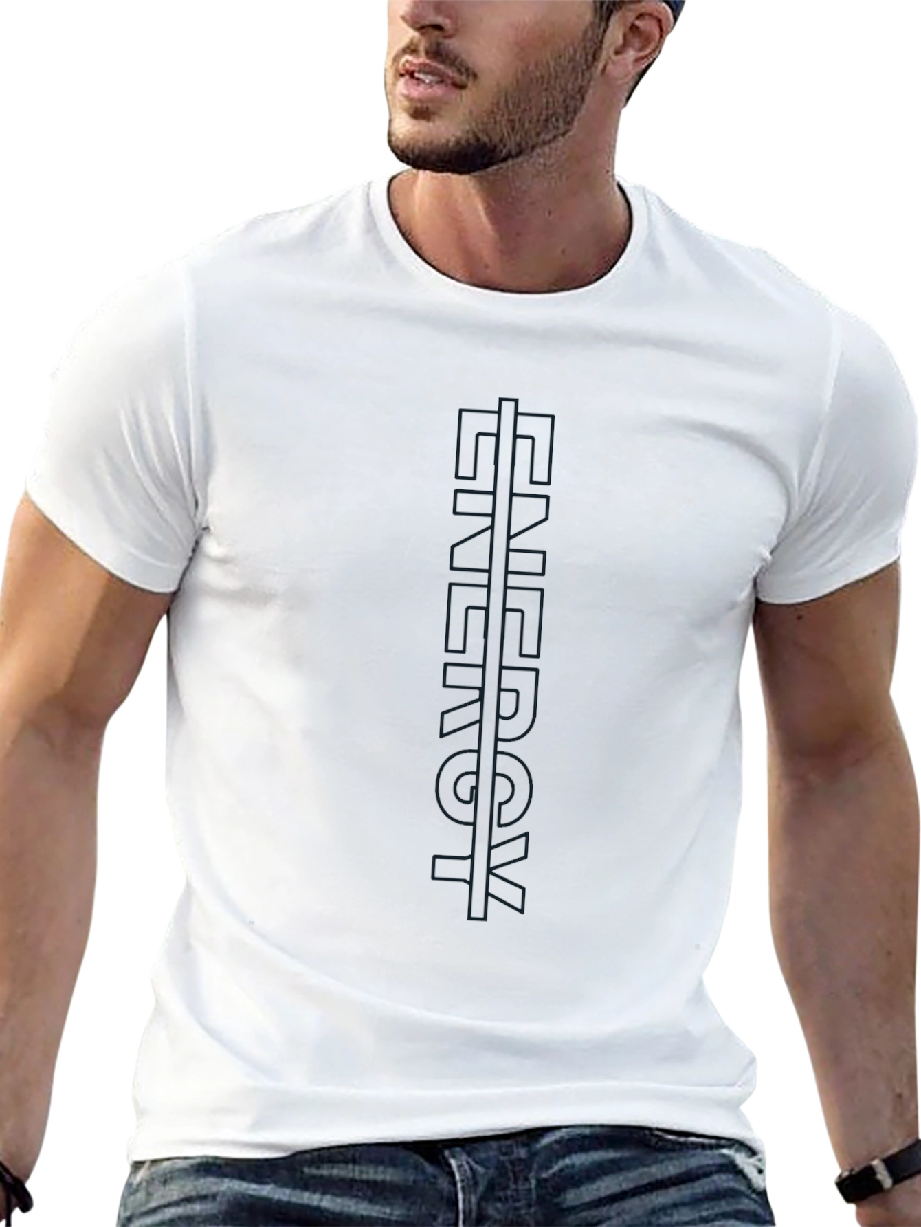 Mens Black Graphic Tee - Trendy Design