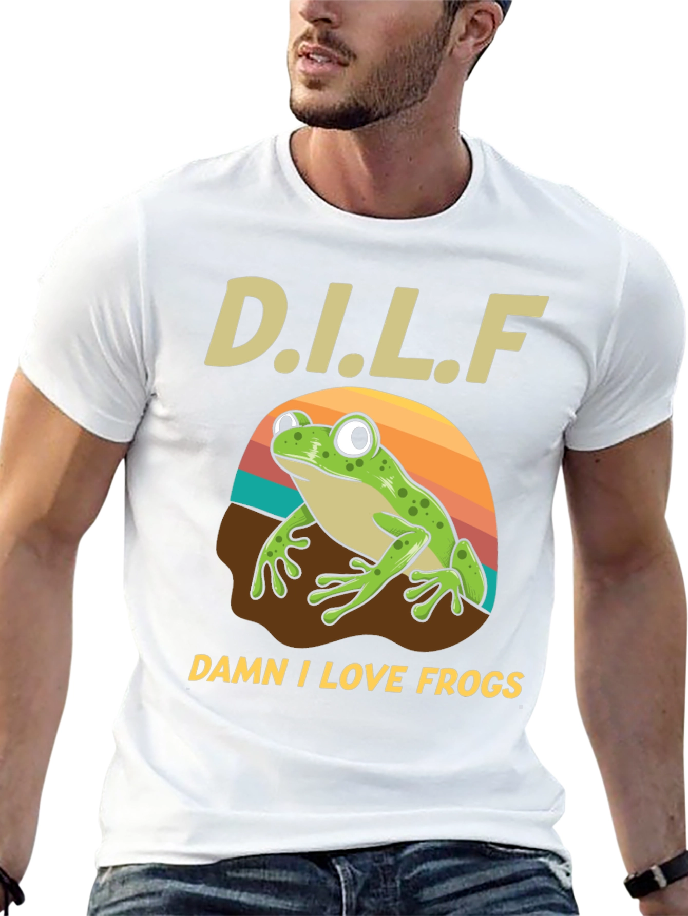 D.I.L.F. Damn I Love Frogs Graphic T-Shirt