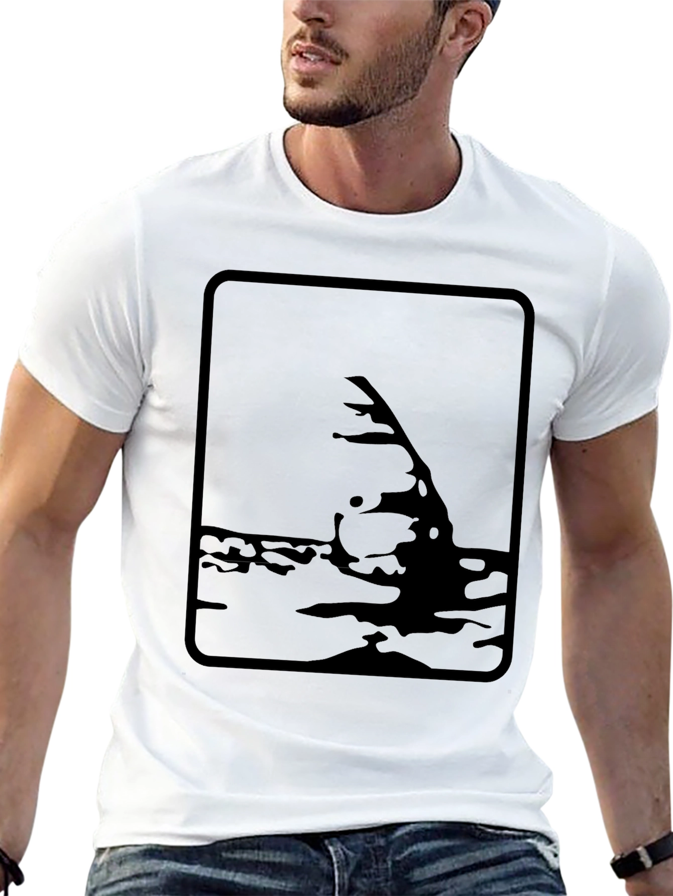 Shark Fin Graphic Tee - Mens Black T-Shirt