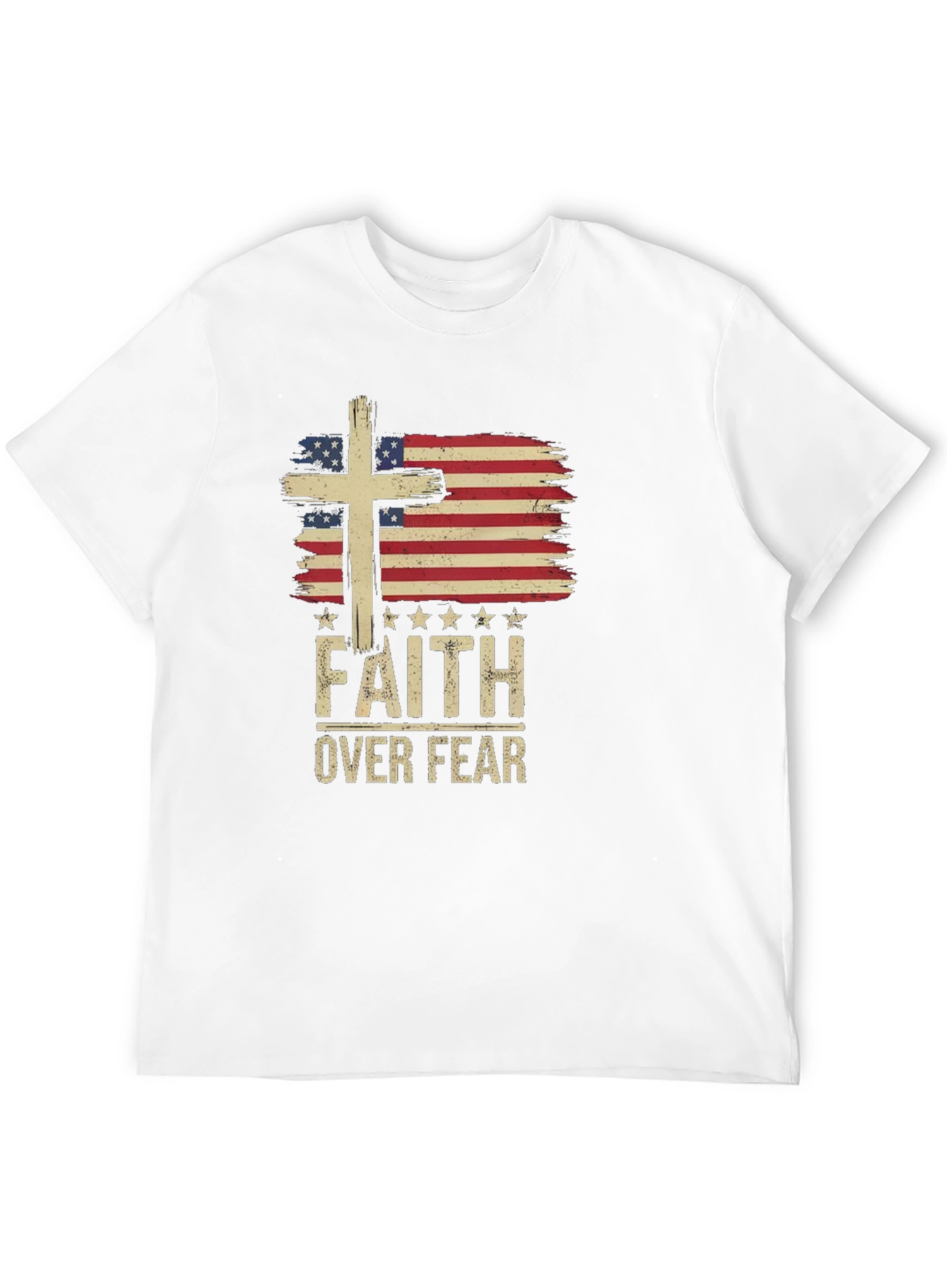 Faith Over Fear USA Flag Graphic Tee