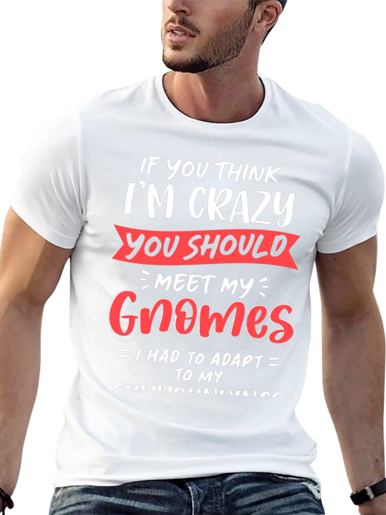 Crazy Gnomes Graphic T-Shirt - Funny Novelty Tee