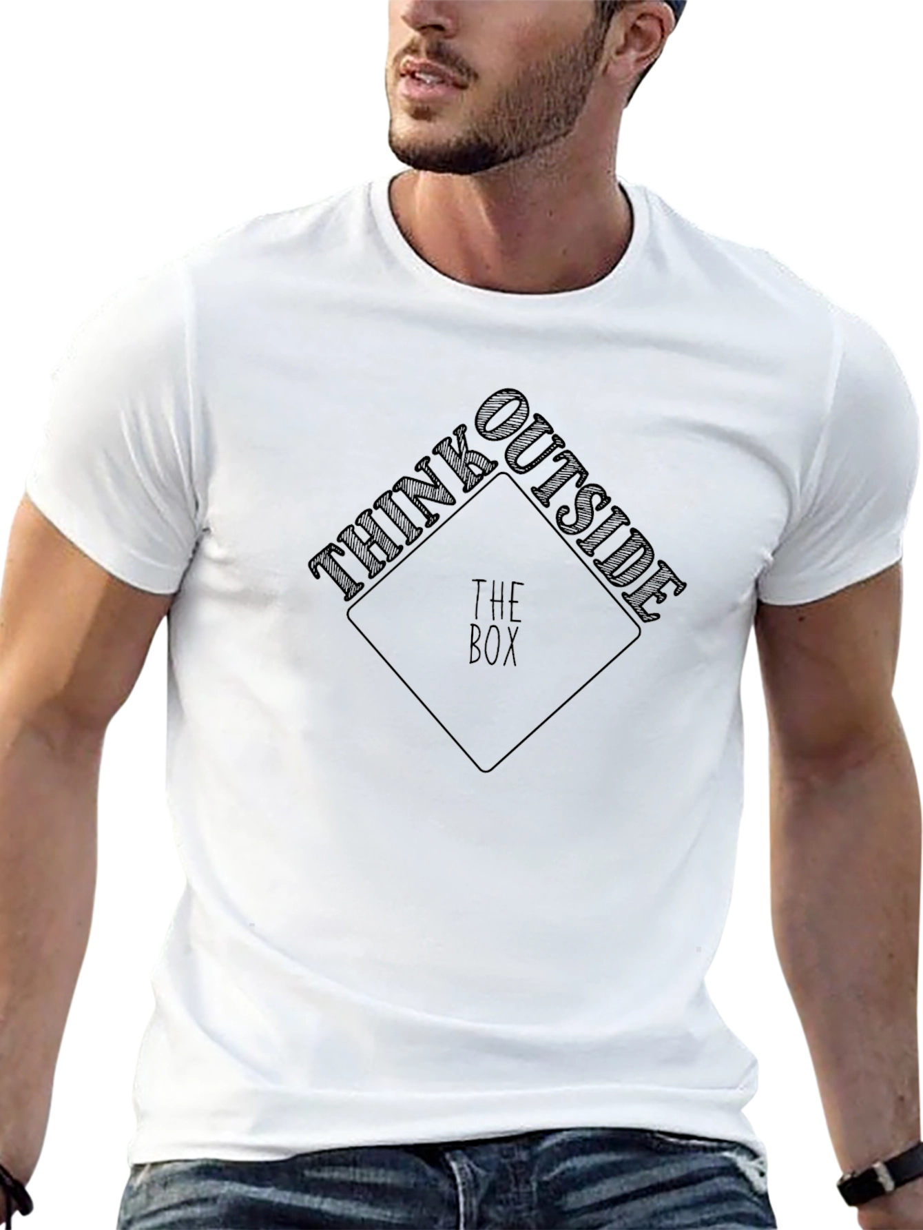 Think Outside the Box Black Graphic Tee