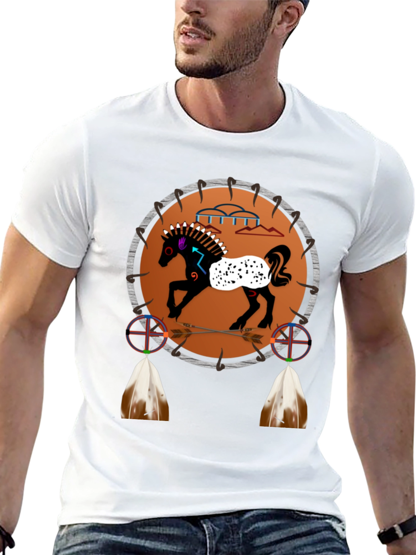 Native American Horse Dreamcatcher Graphic Tee