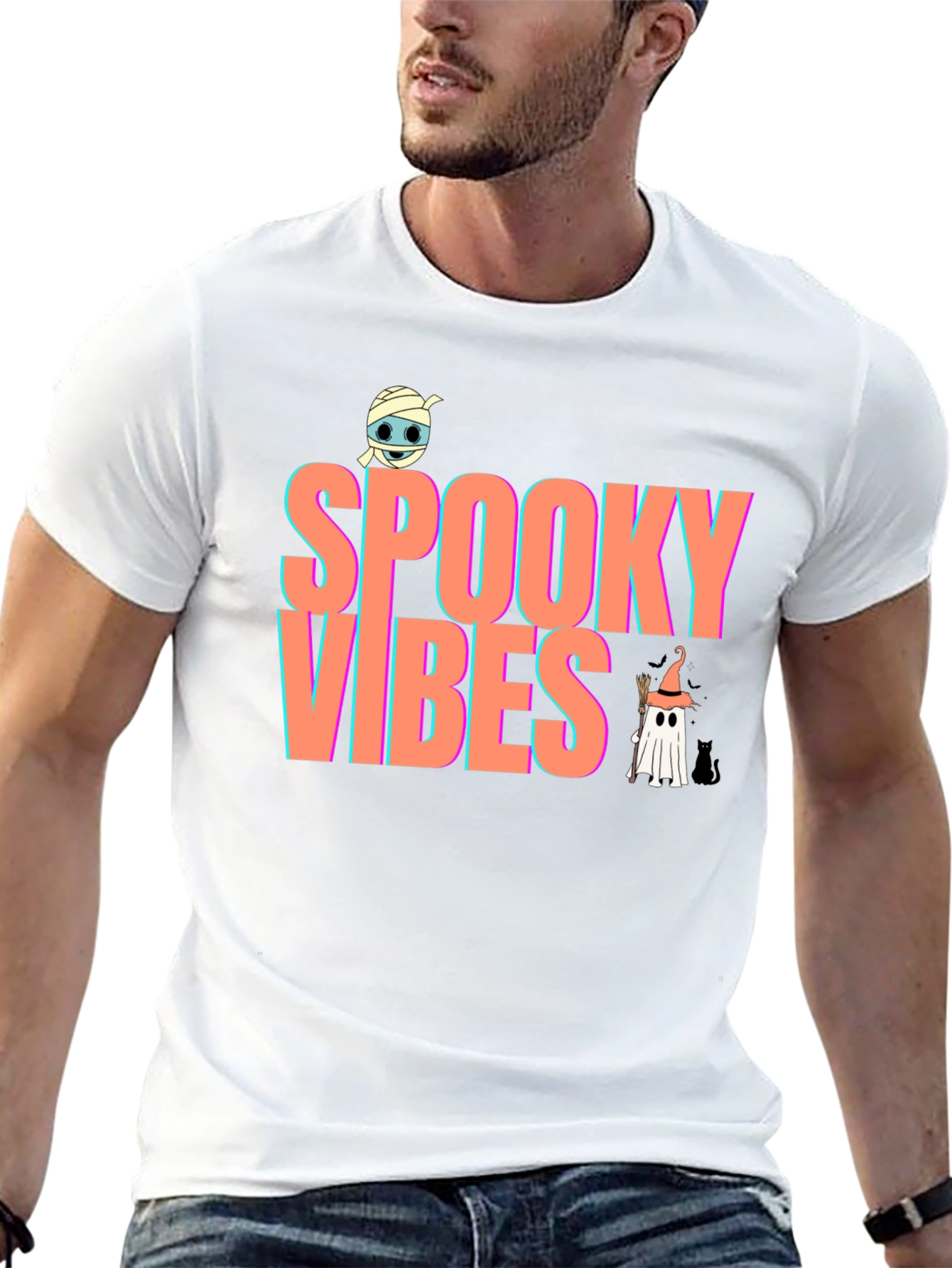 Spooky Vibes Graphic Tee - Halloween T-Shirt