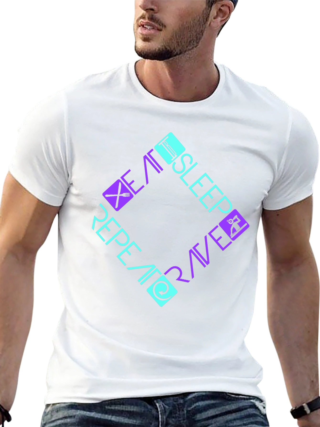 Eat Sleep Rave Repeat Graphic Tee