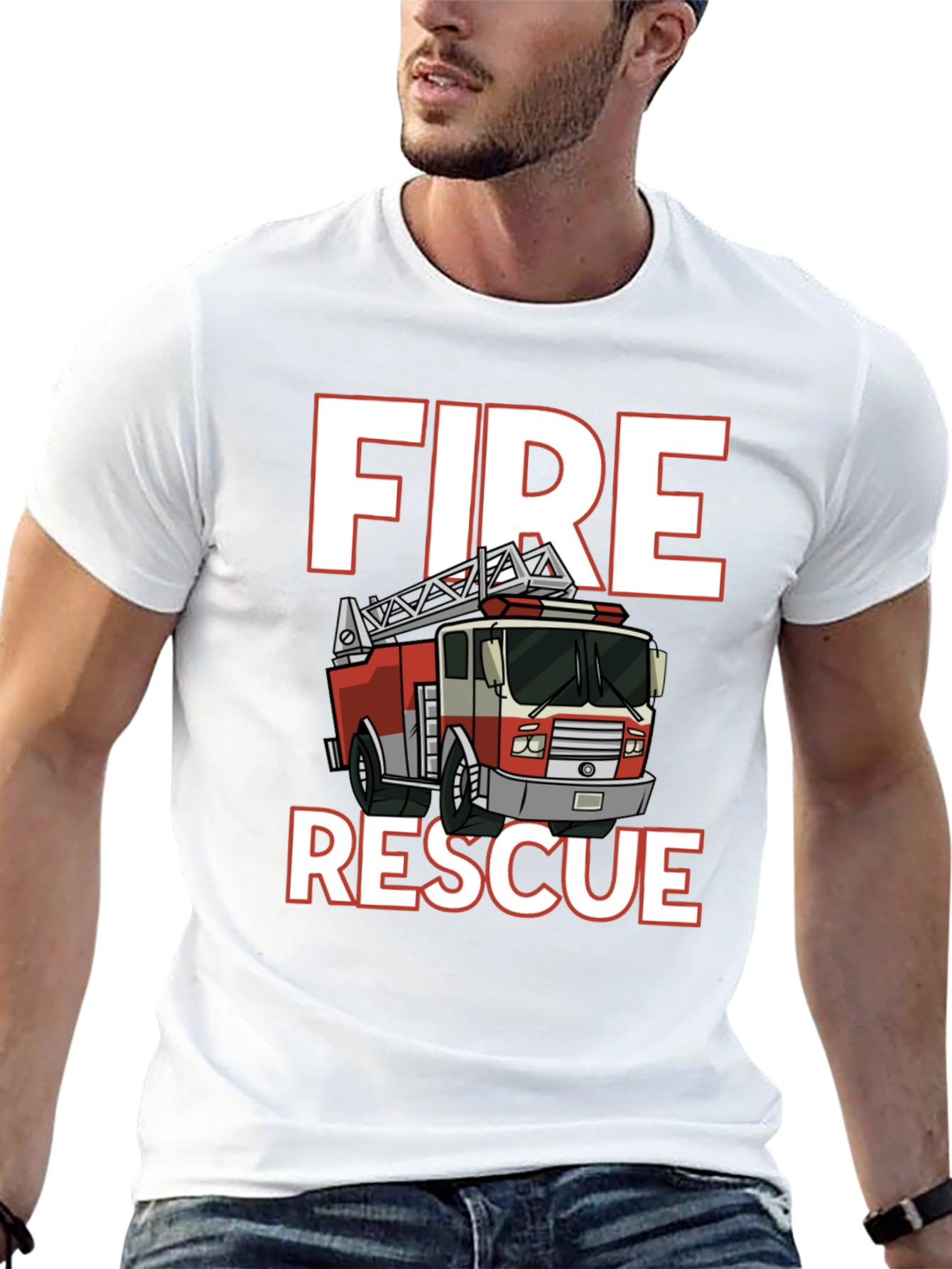 Fire Rescue T-Shirt - Black Cotton Tee