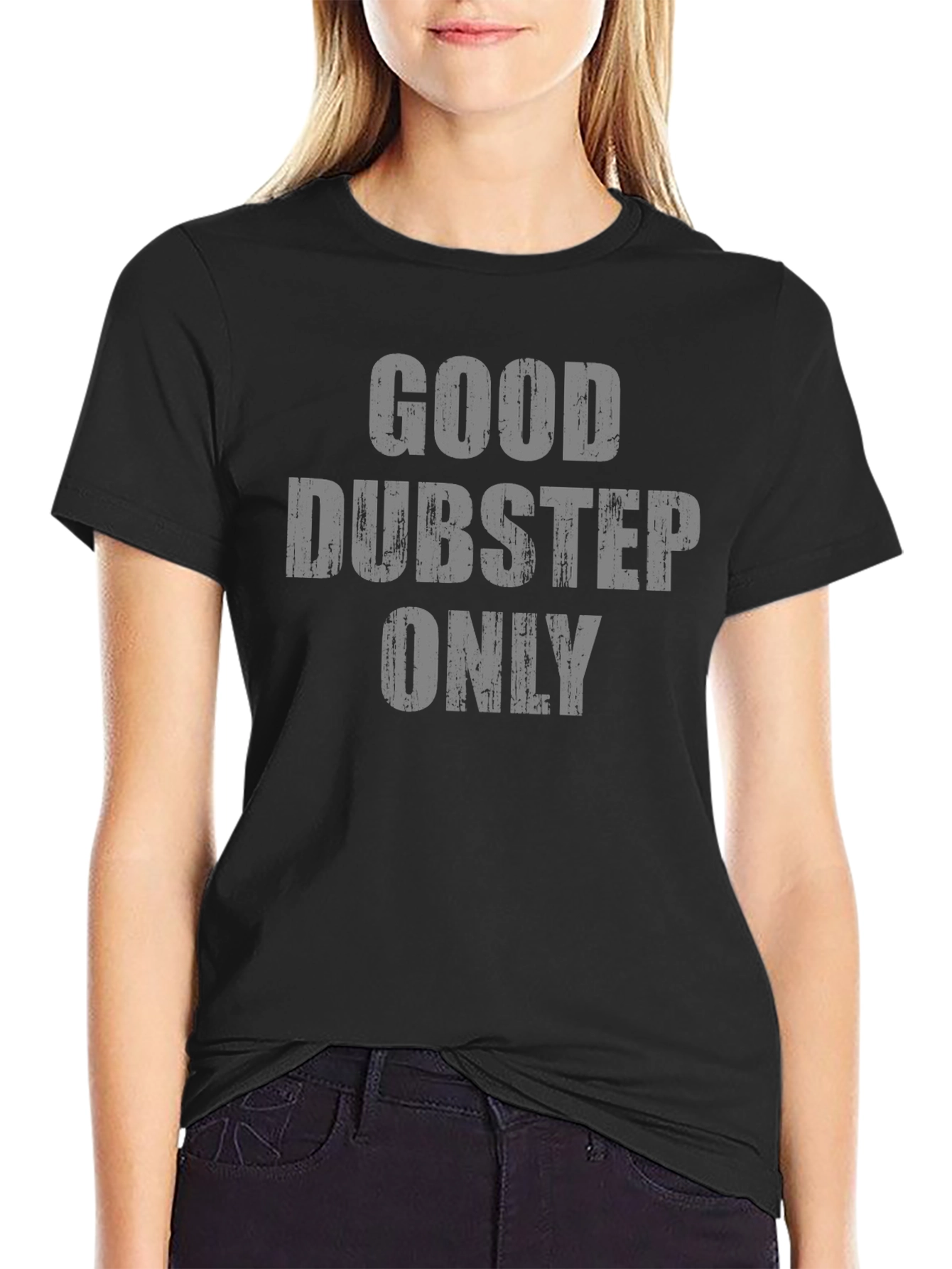 Good Dubstep Only Graphic Tee - Black Crew Neck