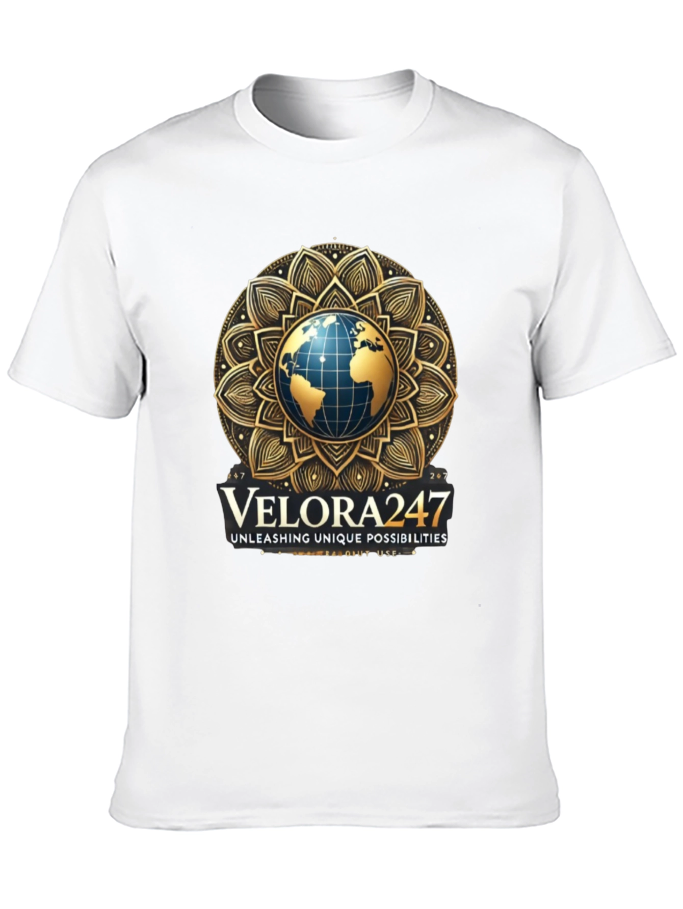 Velora247 Globe Graphic Black T-Shirt