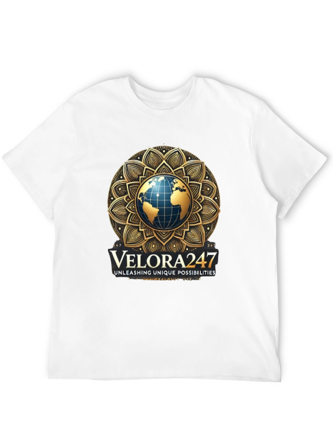 Velora247 Globe Graphic Black T-Shirt