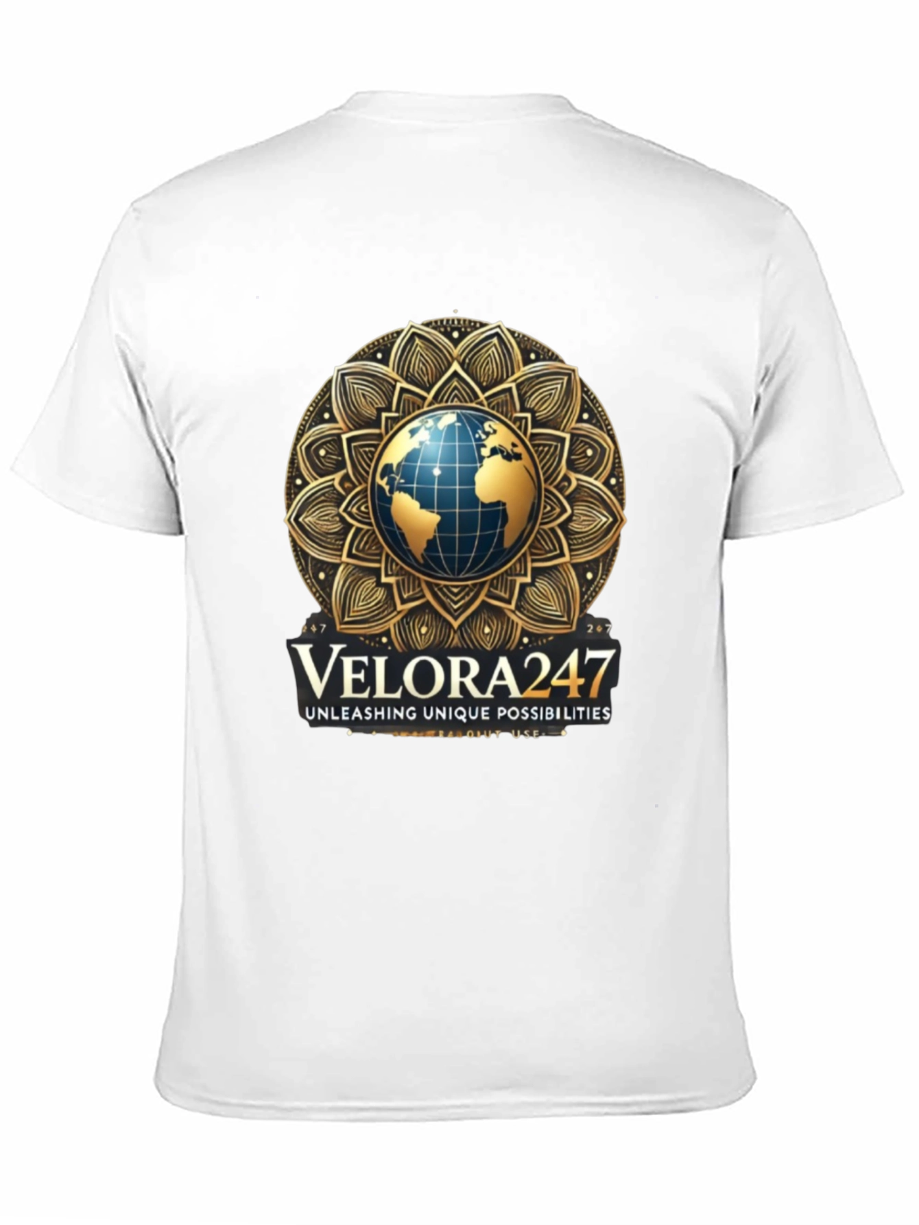 Velora247 Globe Graphic Black T-Shirt