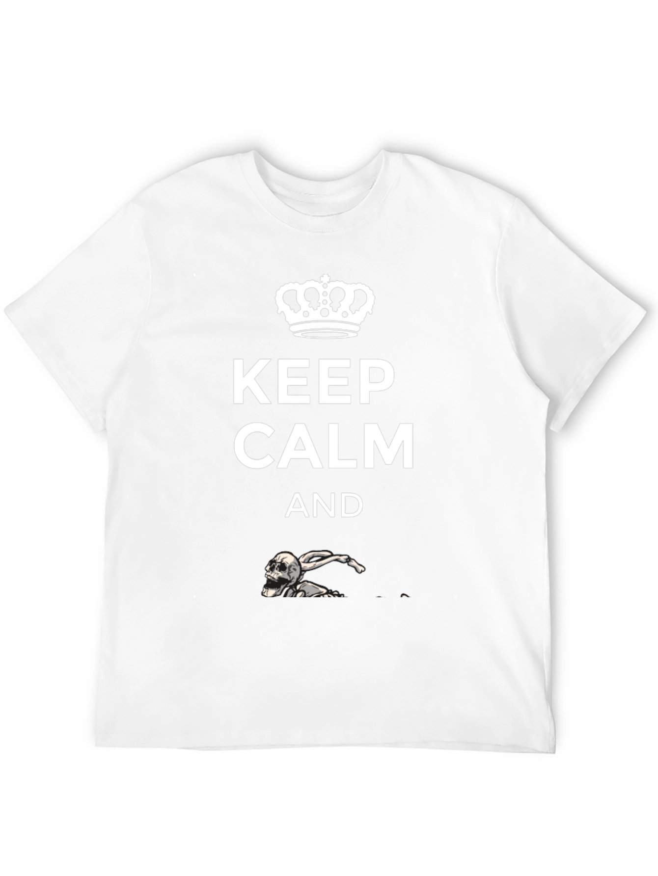 Keep Calm Skeleton Swimmer Black T-Shirt