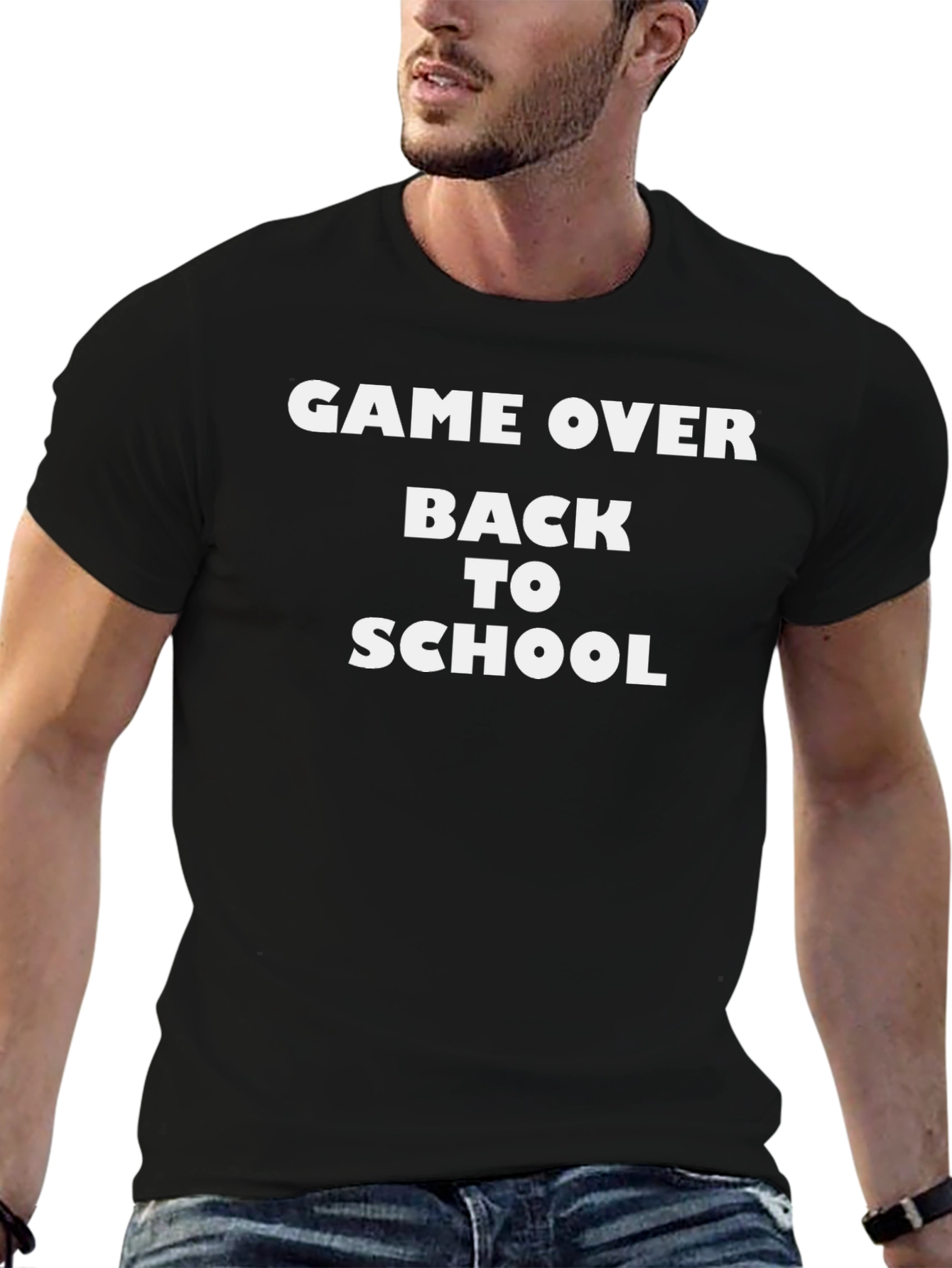 Game Over Back To School Black T-Shirt