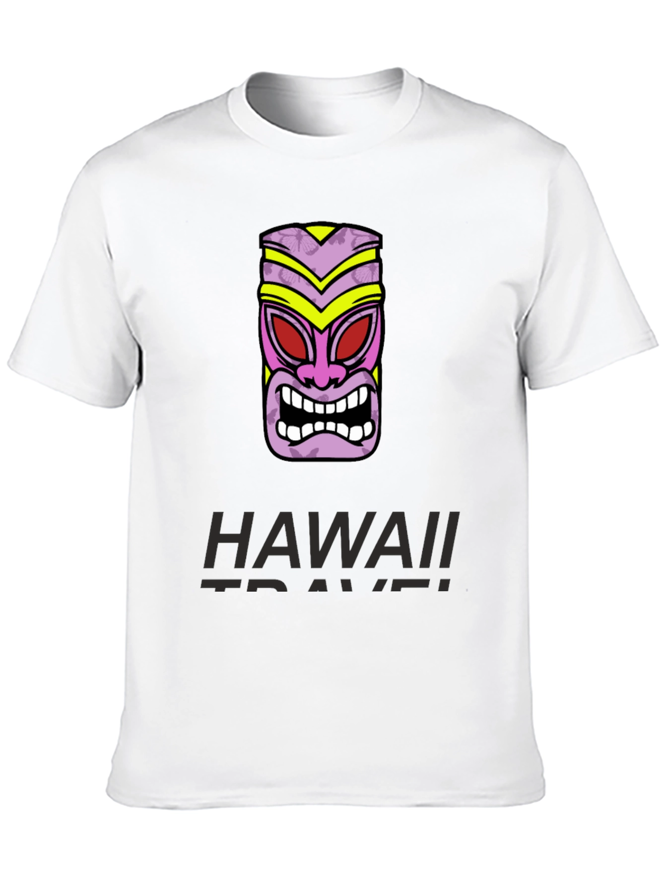 Hawaii Travel T-Shirt with Tiki Mask Graphic Tee