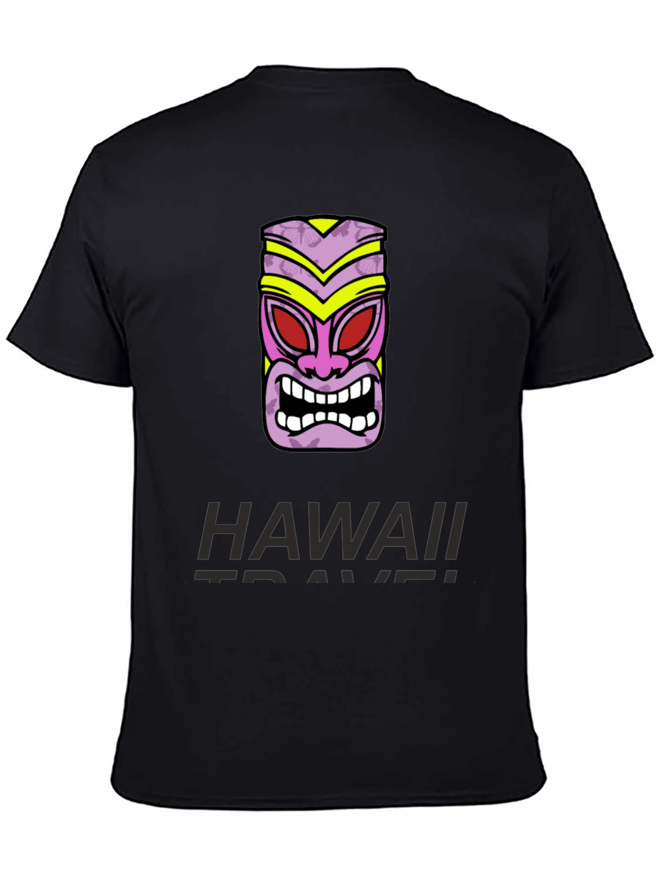 Hawaii Travel T-Shirt with Tiki Mask Graphic Tee