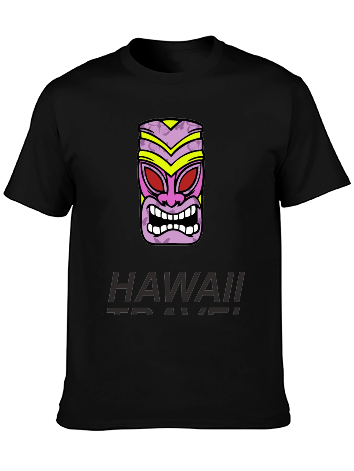 Hawaii Travel T-Shirt with Tiki Mask Graphic Tee