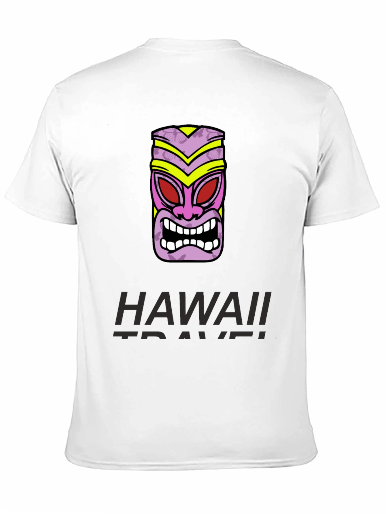 Hawaii Travel T-Shirt with Tiki Mask Graphic Tee
