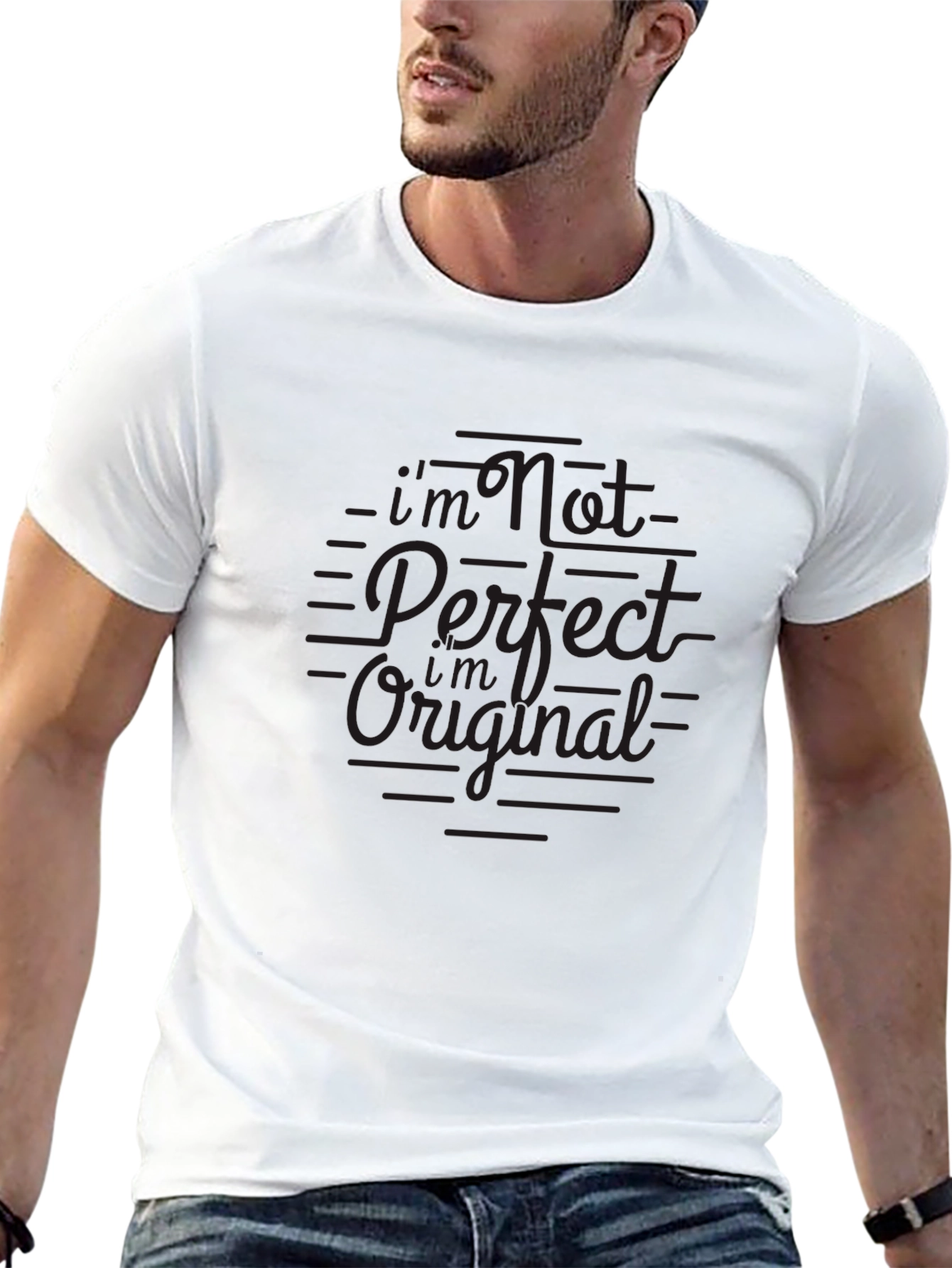 Im Not Perfect But Im Original Black T-Shirt