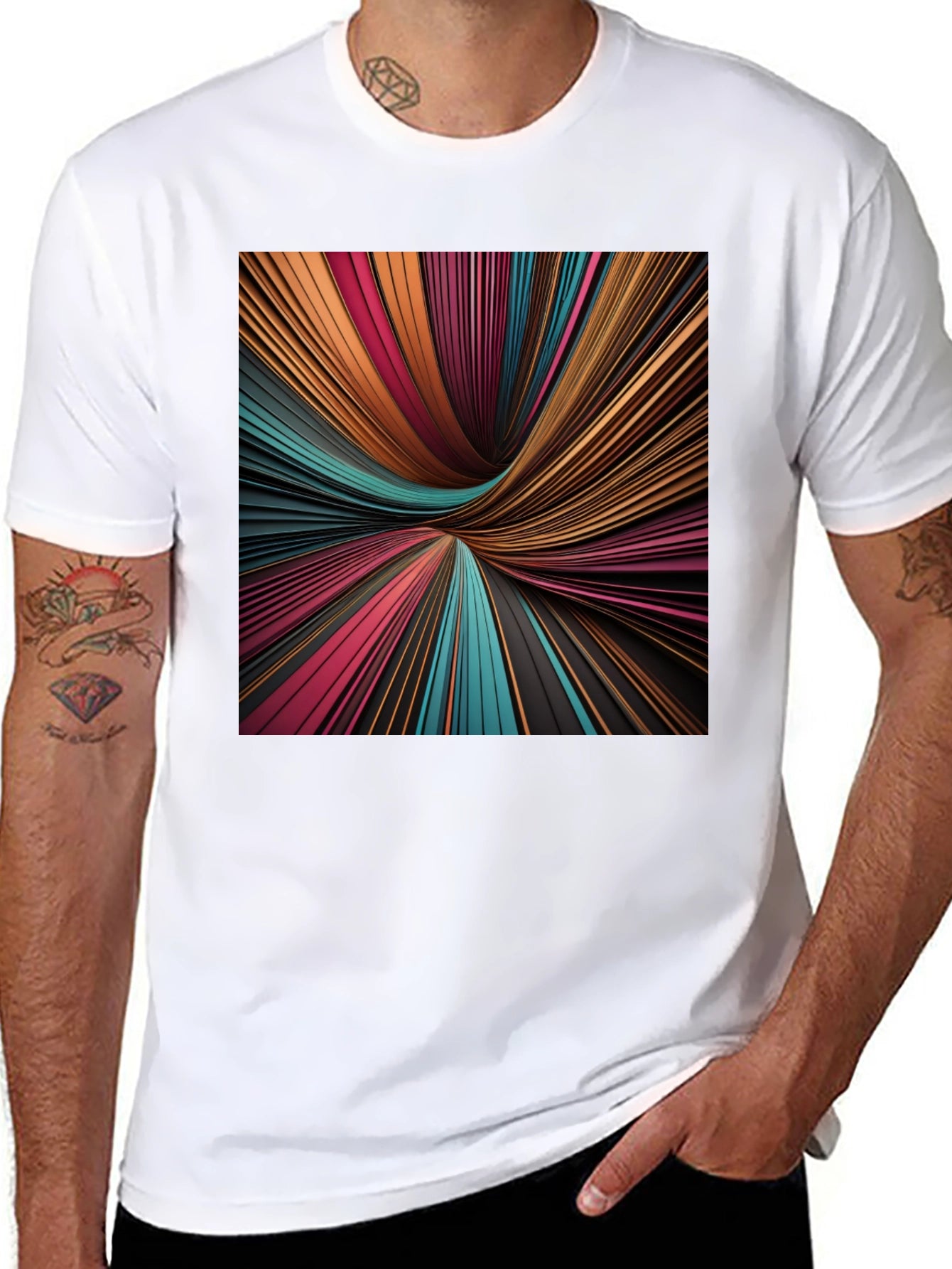 Abstract Line Art Graphic Tee - Modern Style
