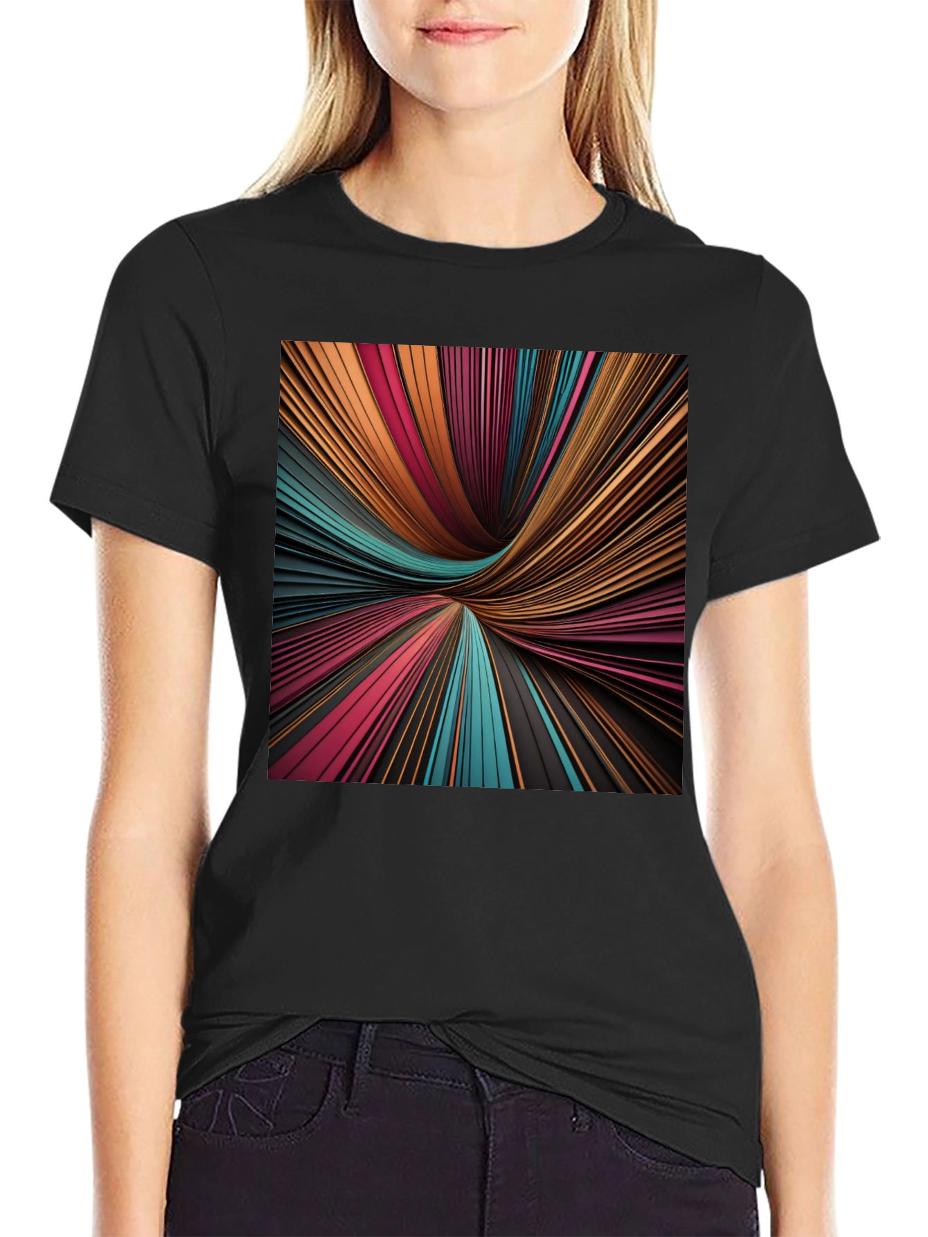 Abstract Line Art Graphic Tee - Modern Style