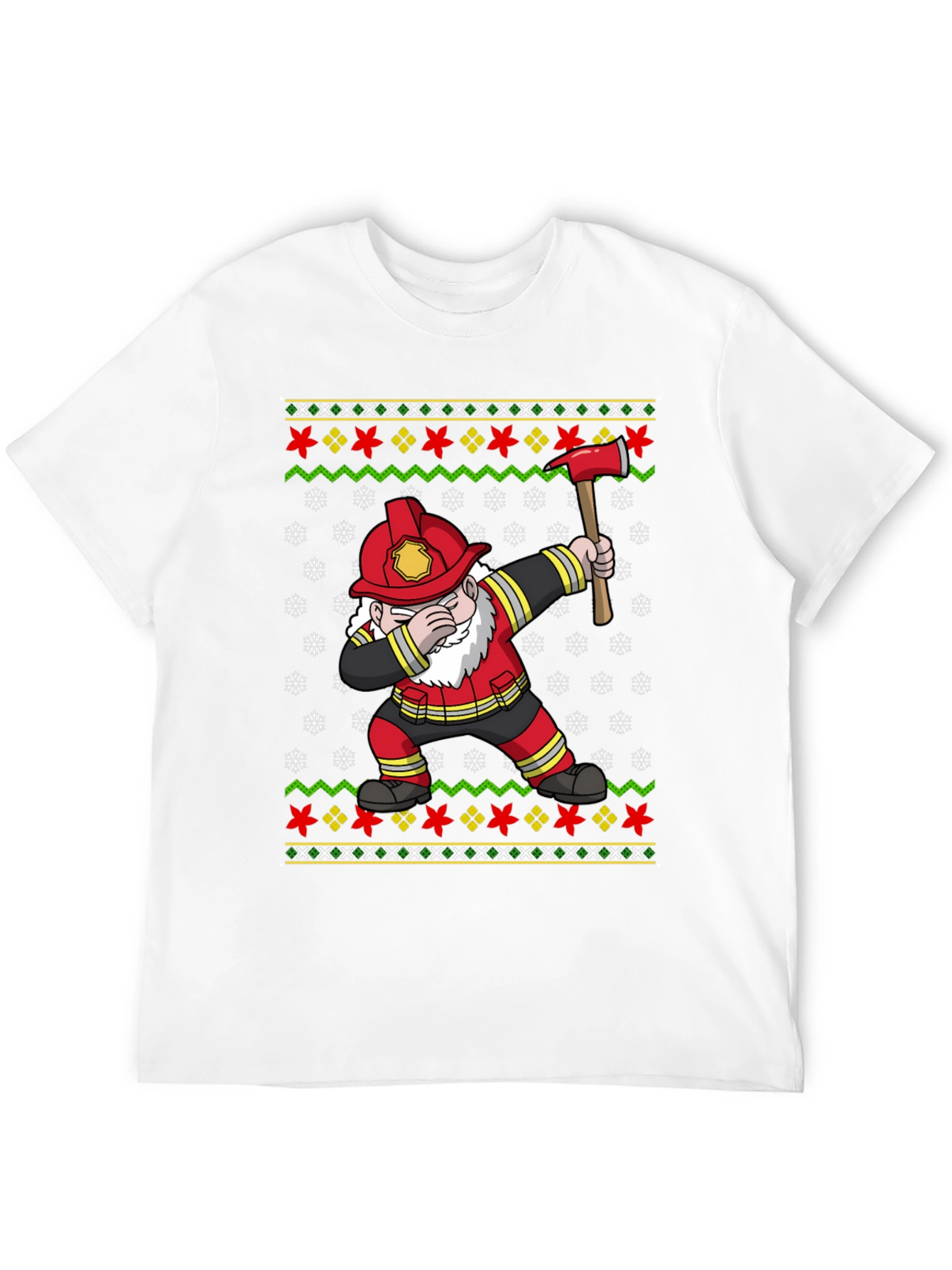 Firefighter Gnome Ugly Christmas Dabbing T-Shirt