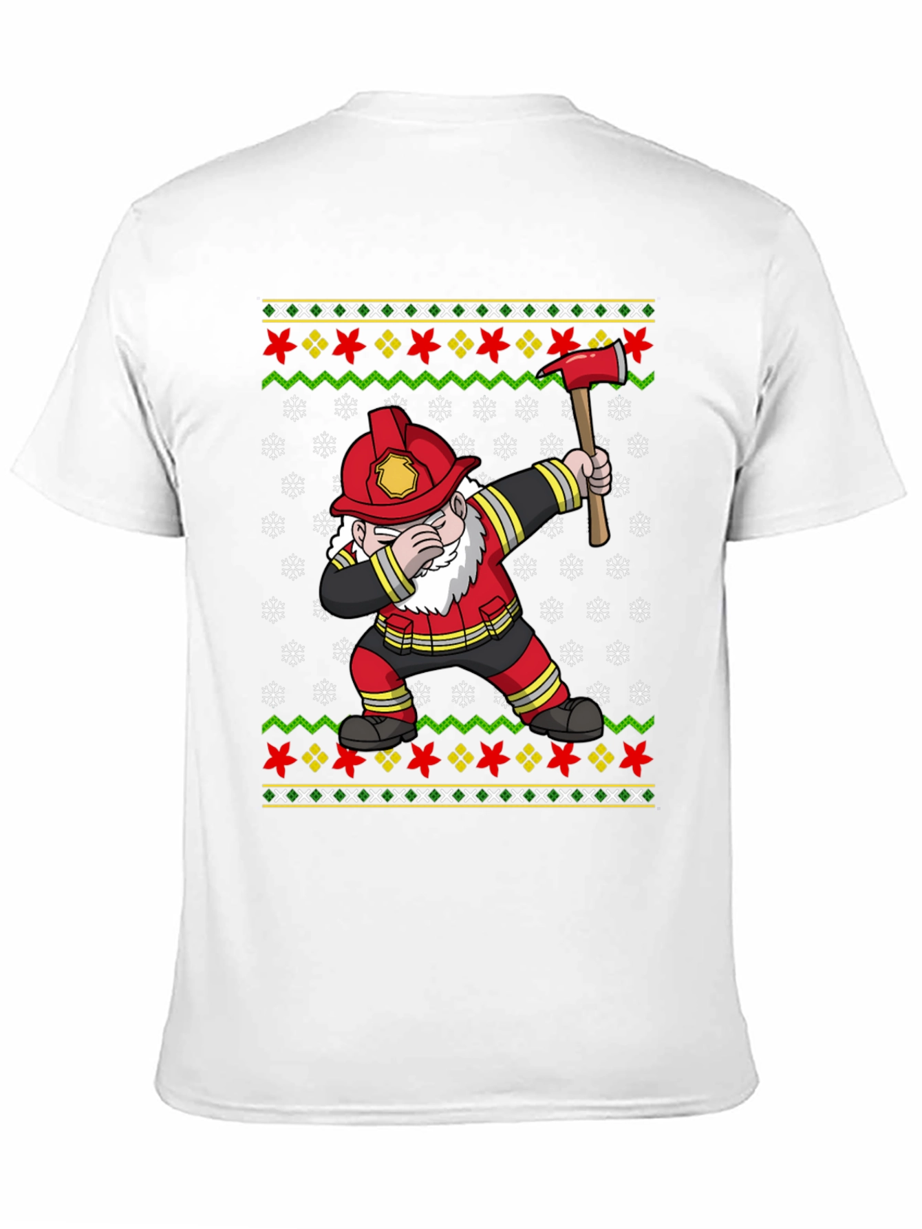Firefighter Gnome Ugly Christmas Dabbing T-Shirt
