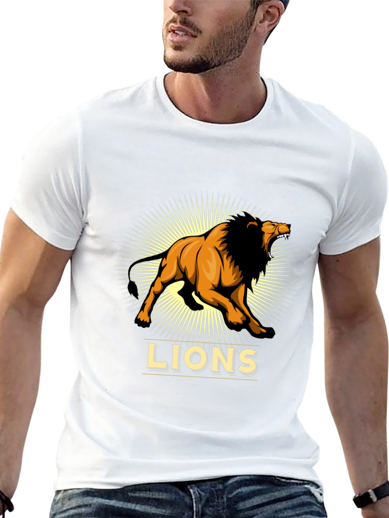 Lion Graphic Print T-Shirt - Bold and Stylish
