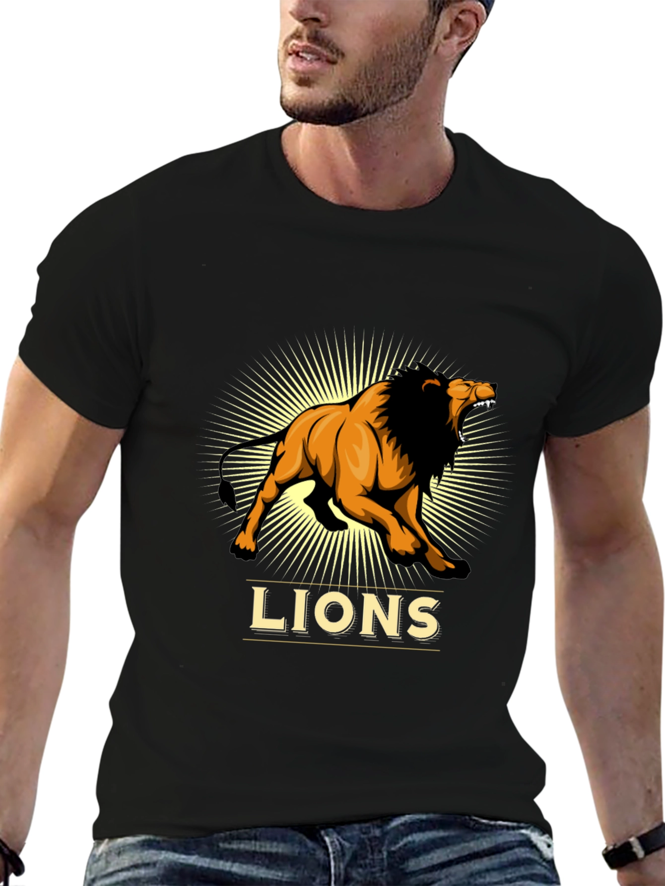 Lion Graphic Print T-Shirt - Bold and Stylish