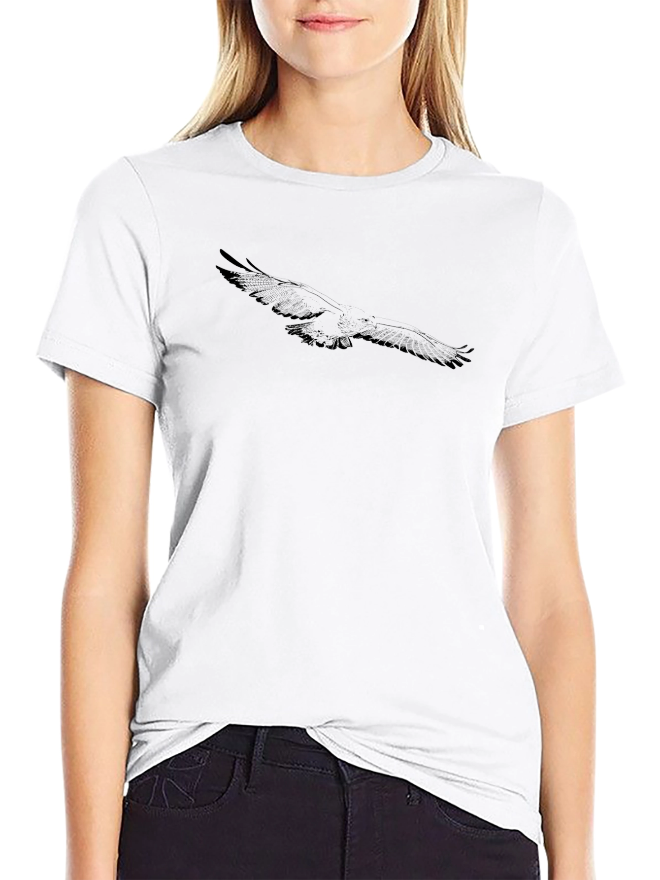 Mens Black Eagle Graphic Tee - Casual Style