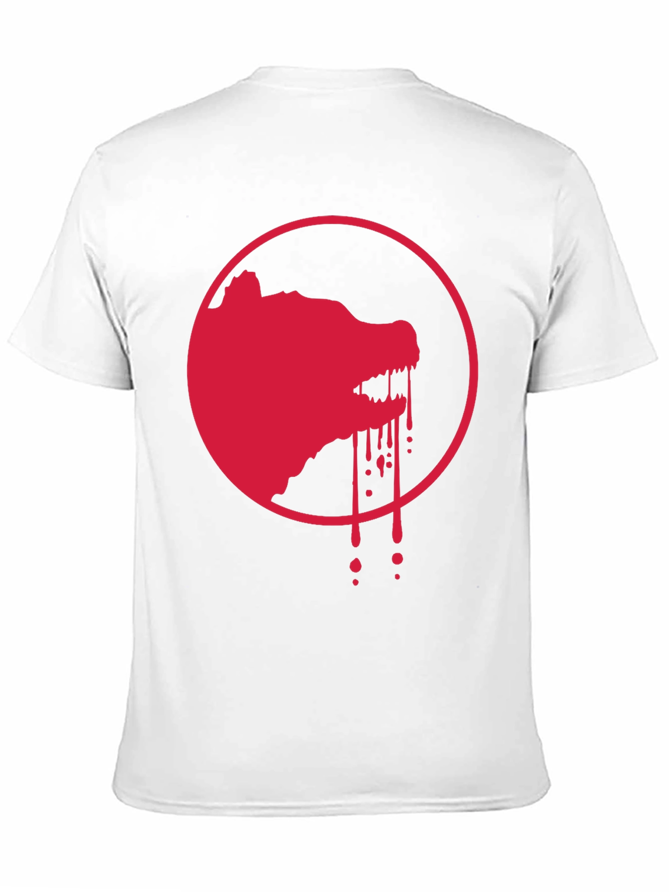 Red Wolf Graphic Print Black T-Shirt
