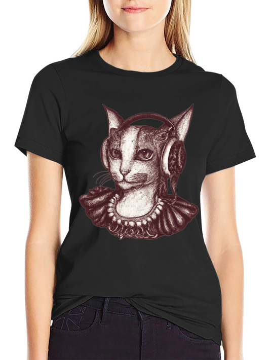 Cat DJ Graphic Tee - Cool Cat with Headphones T-Shirt