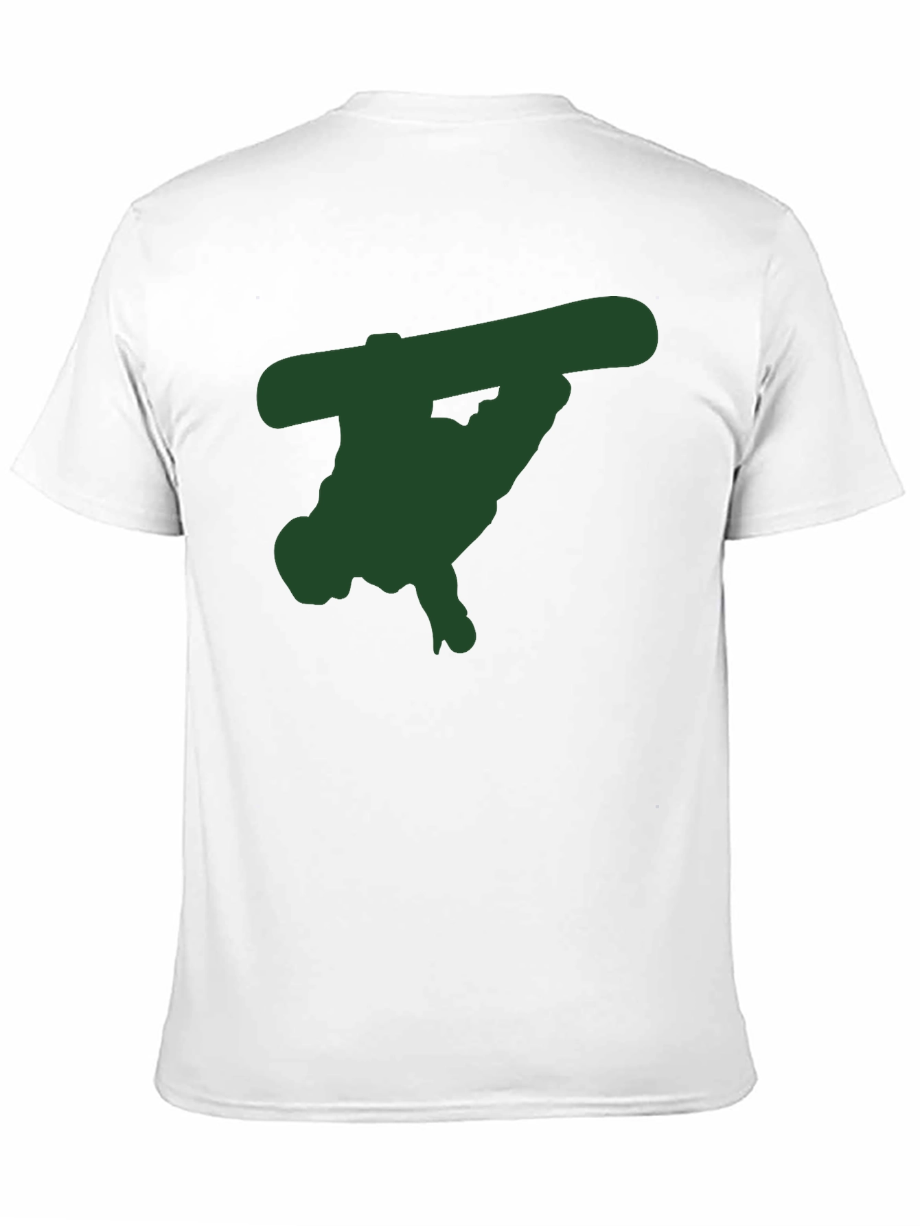 Black T-Shirt with Green Snowboarder Graphic