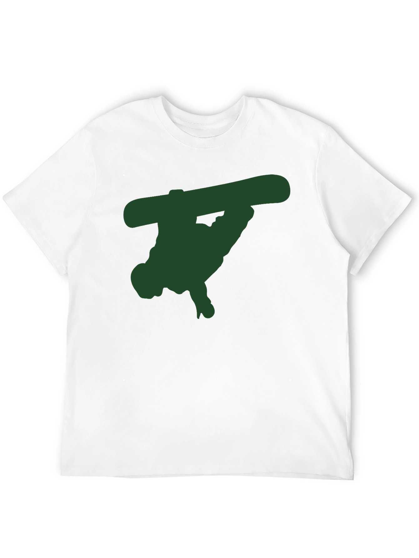Black T-Shirt with Green Snowboarder Graphic