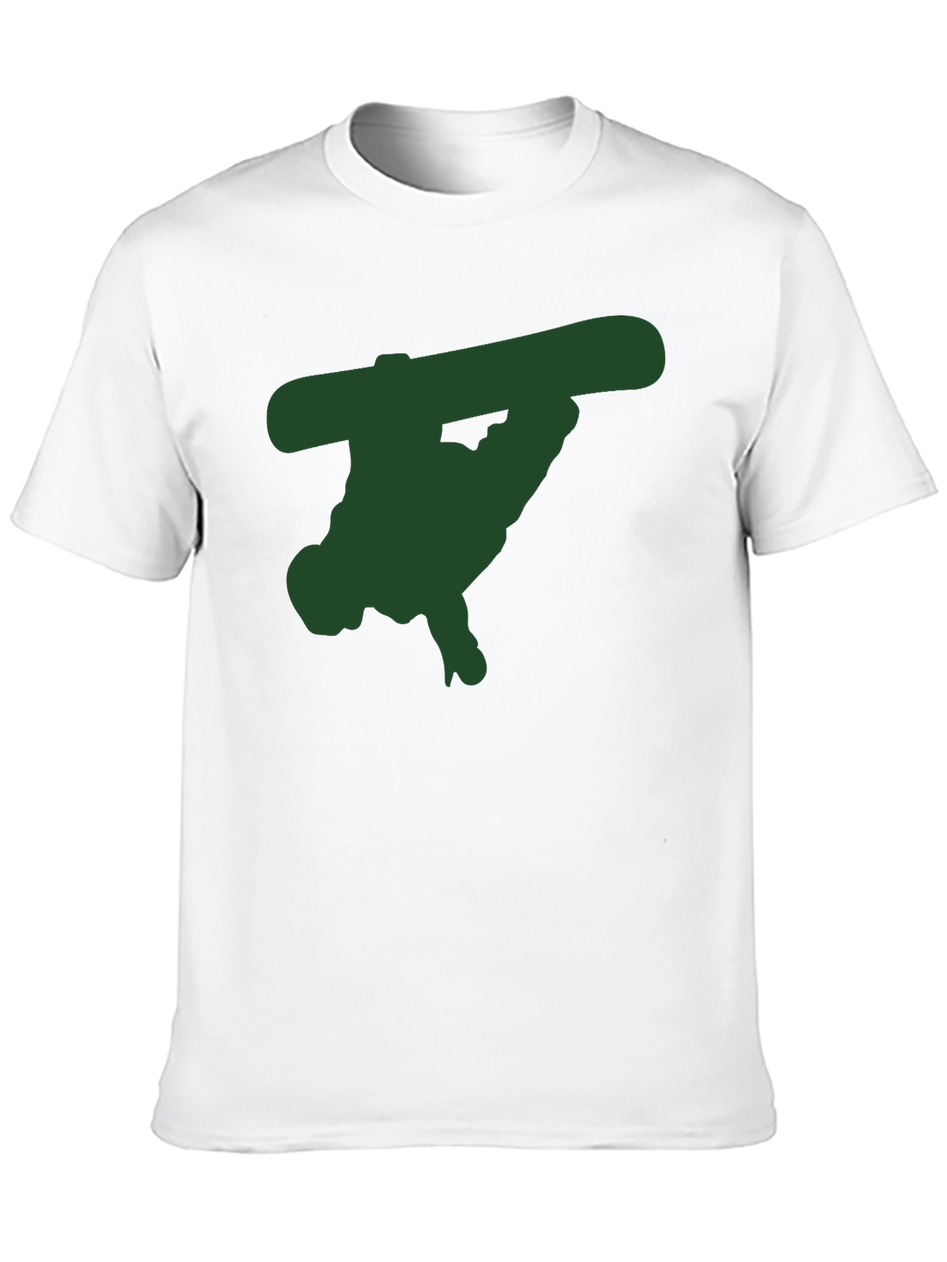 Black T-Shirt with Green Snowboarder Graphic