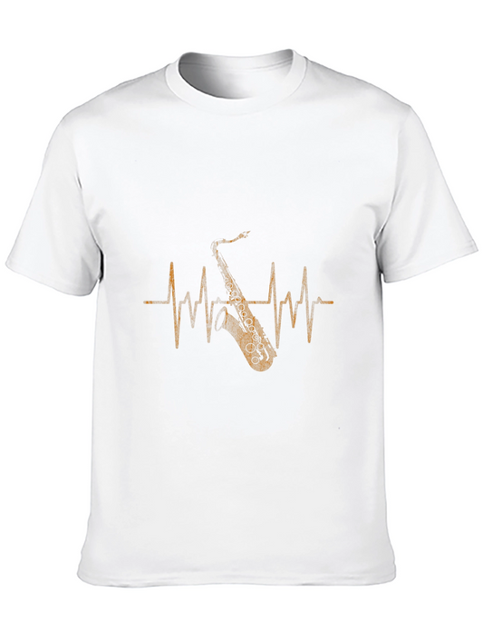 Saxophone Heartbeat Graphic T-Shirt