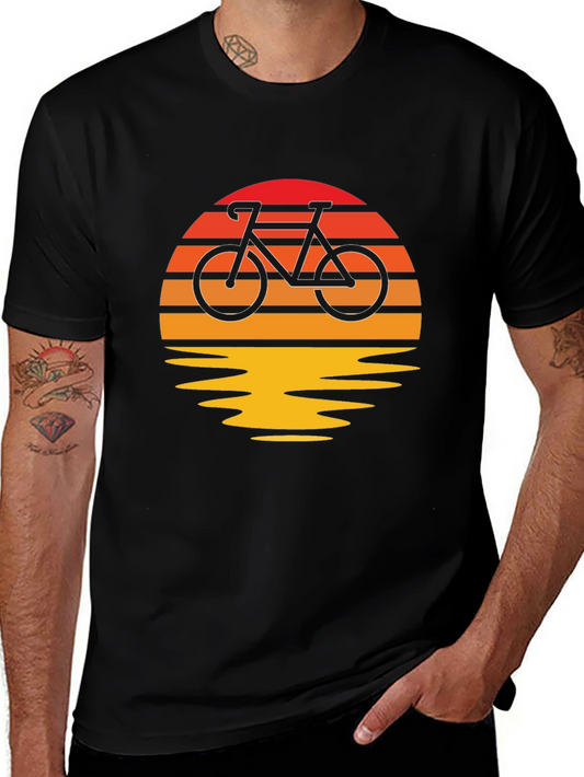 Sunset Bike Ride Graphic Tee - Retro Style