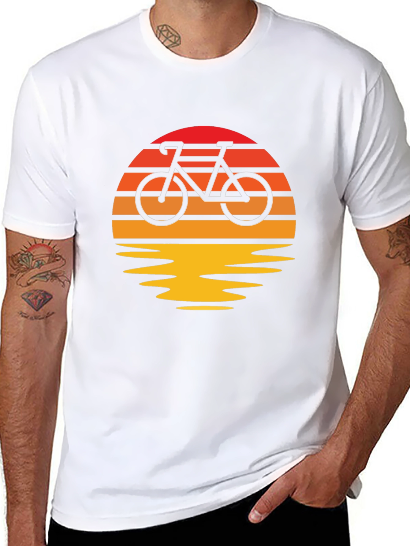 Sunset Bike Ride Graphic Tee - Retro Style